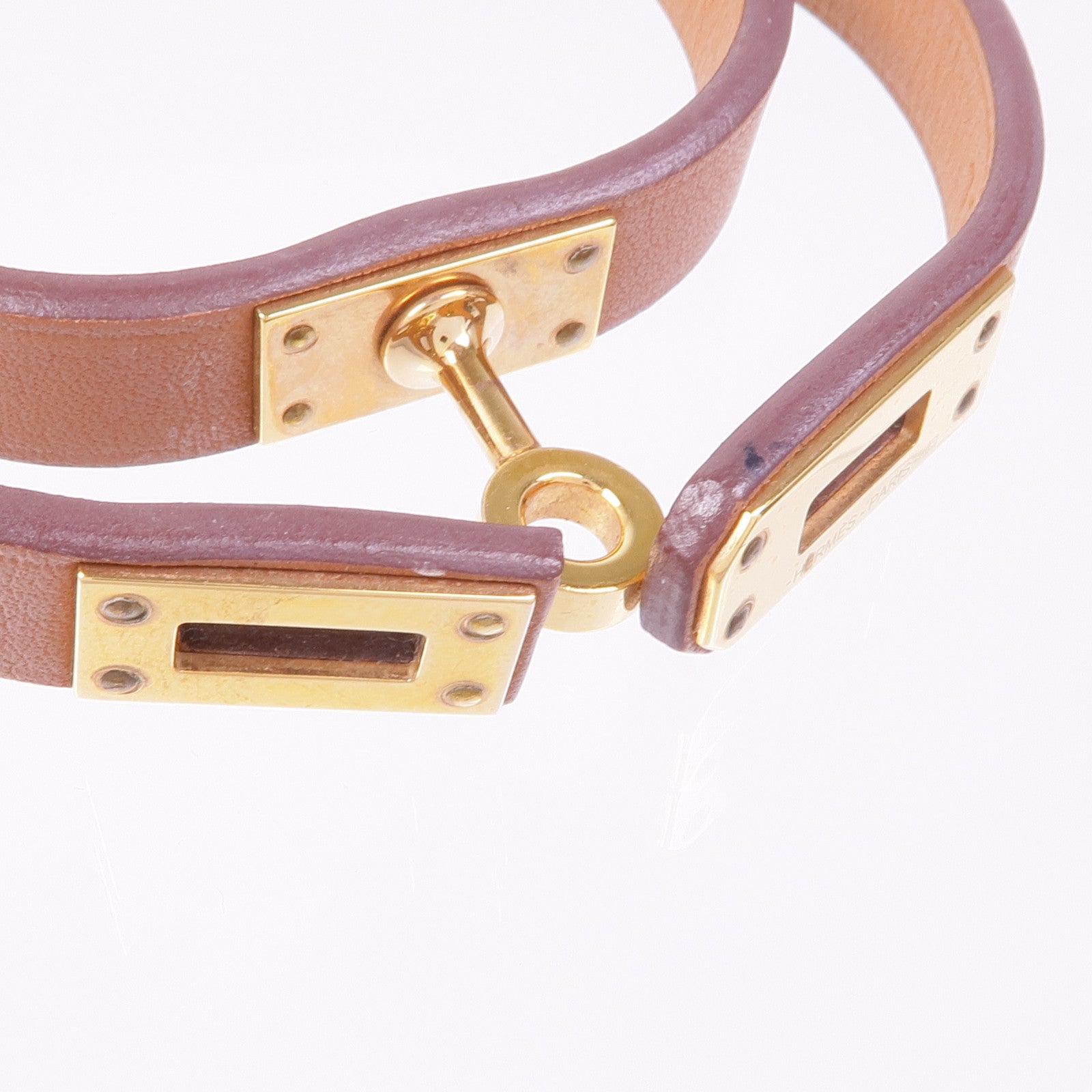 HERMES Swift皮革Kelly Double Tour金扣手帶Gold