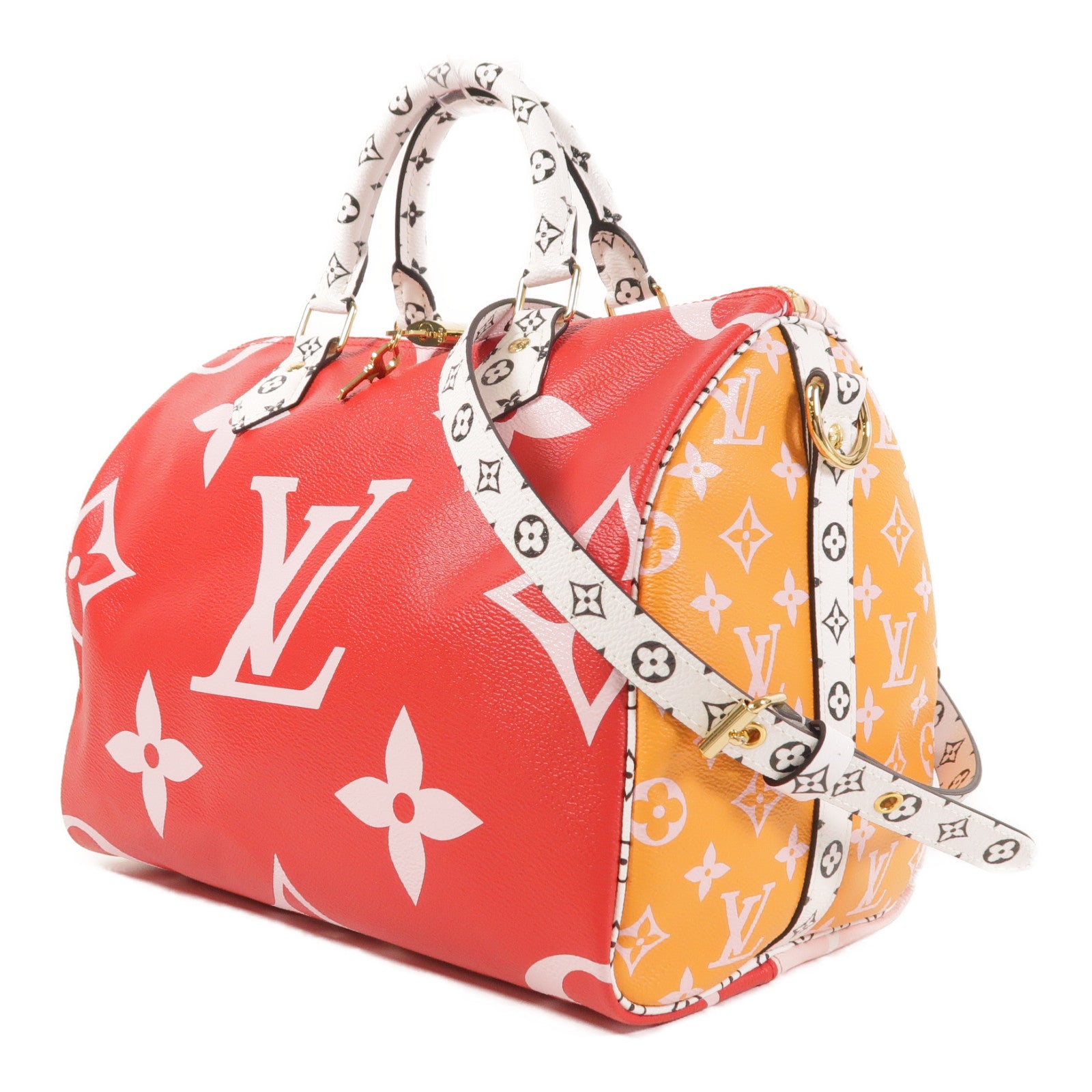 LOUIS VUITTON Monogram Giant Speedy Bandouliere 30金扣手挽肩背兩用袋