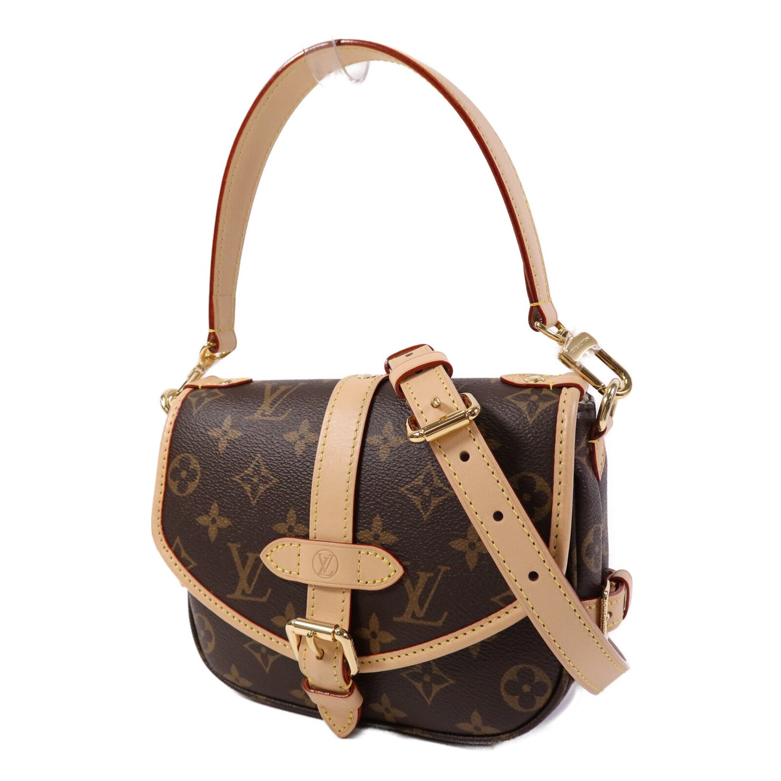 LOUIS VUITTON Monogram Saumur BB金扣手挽肩背兩用袋