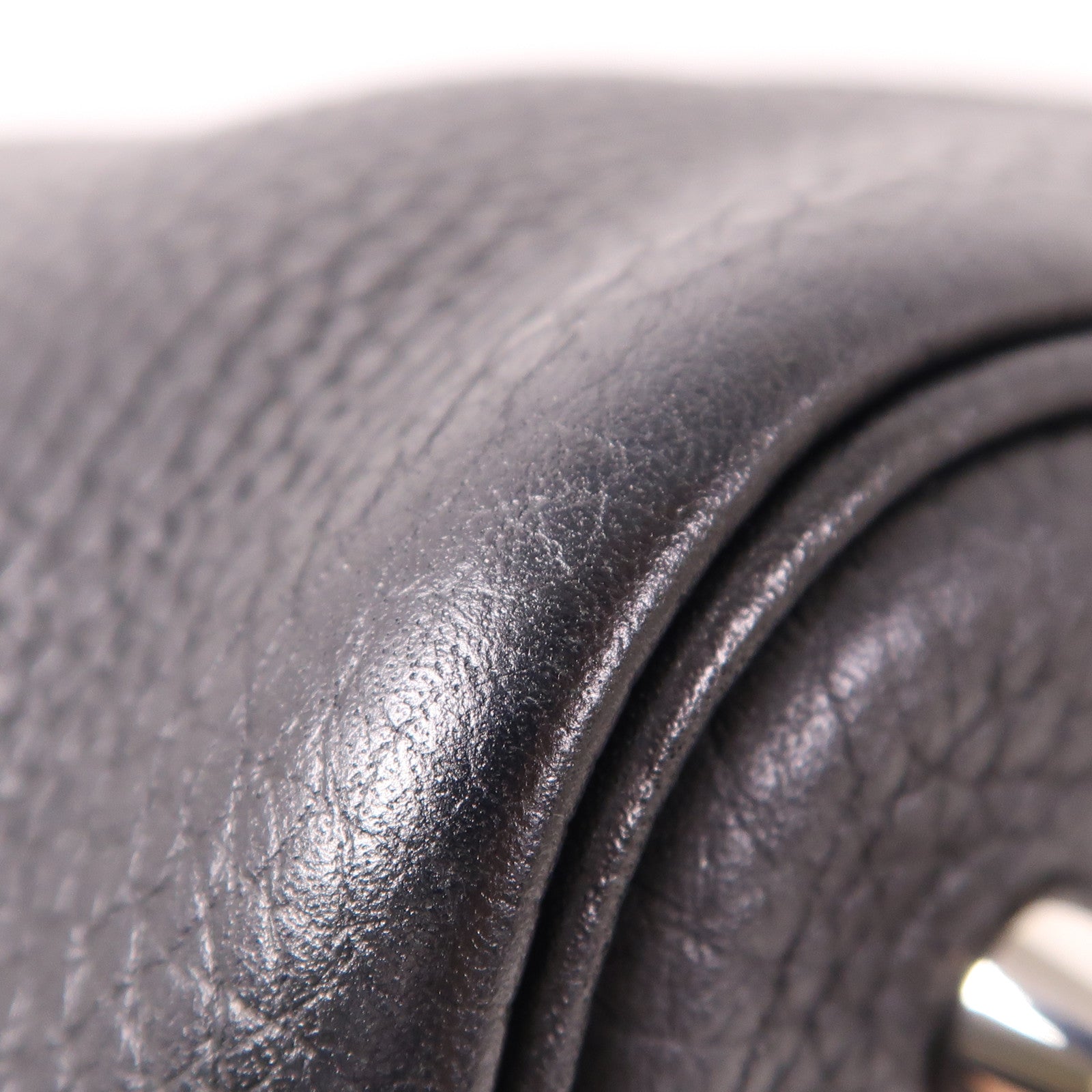 HERMES Clemence皮革Picotin MM銀扣手挽袋Noir