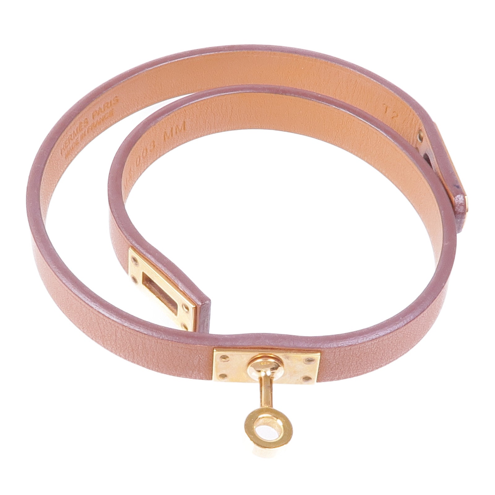 HERMES Swift皮革Kelly Double Tour金扣手帶Gold