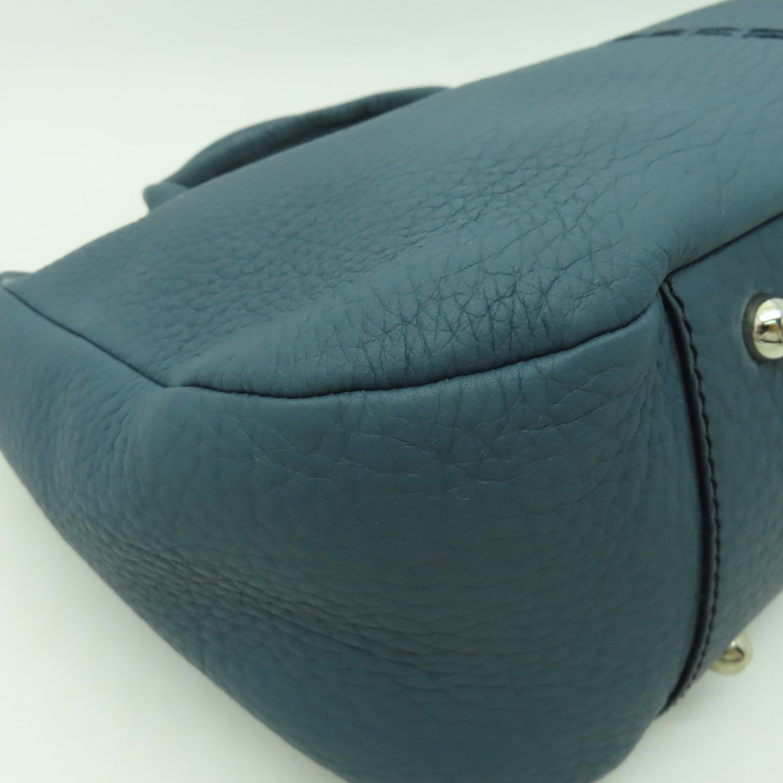 TOD’S 【清倉大減價】牛皮皮革2 Way Shoulder Bag銀扣手挽肩背兩用袋藍色