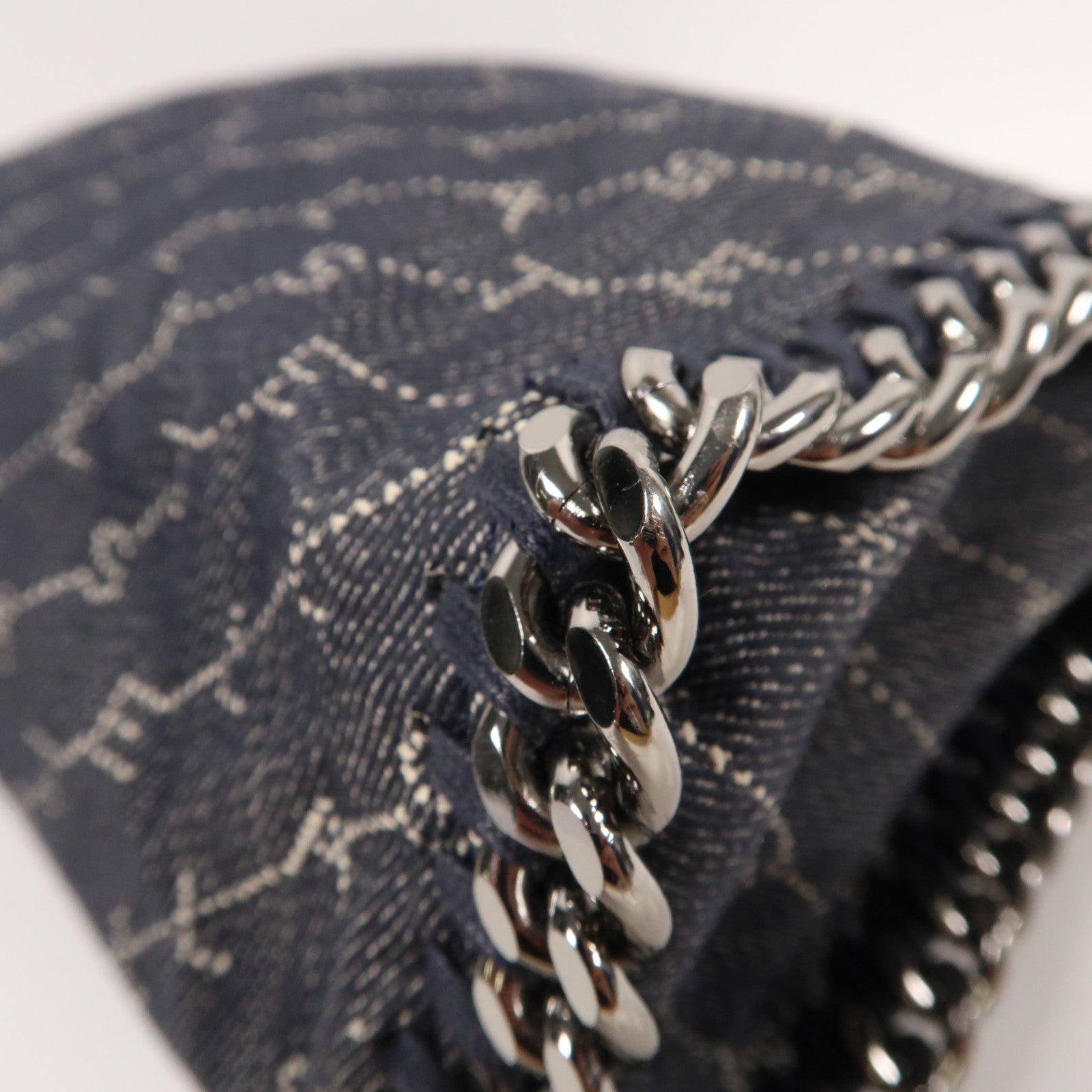 Stella McCartney 帆布2way Shoulder Bag銀扣手挽肩背兩用袋藍色