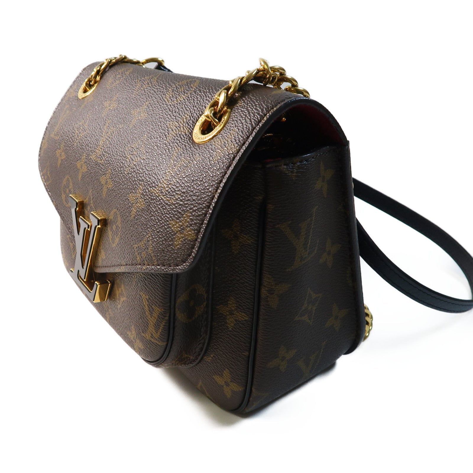 LOUIS VUITTON Monogram Passy金扣鏈帶肩背袋啡色