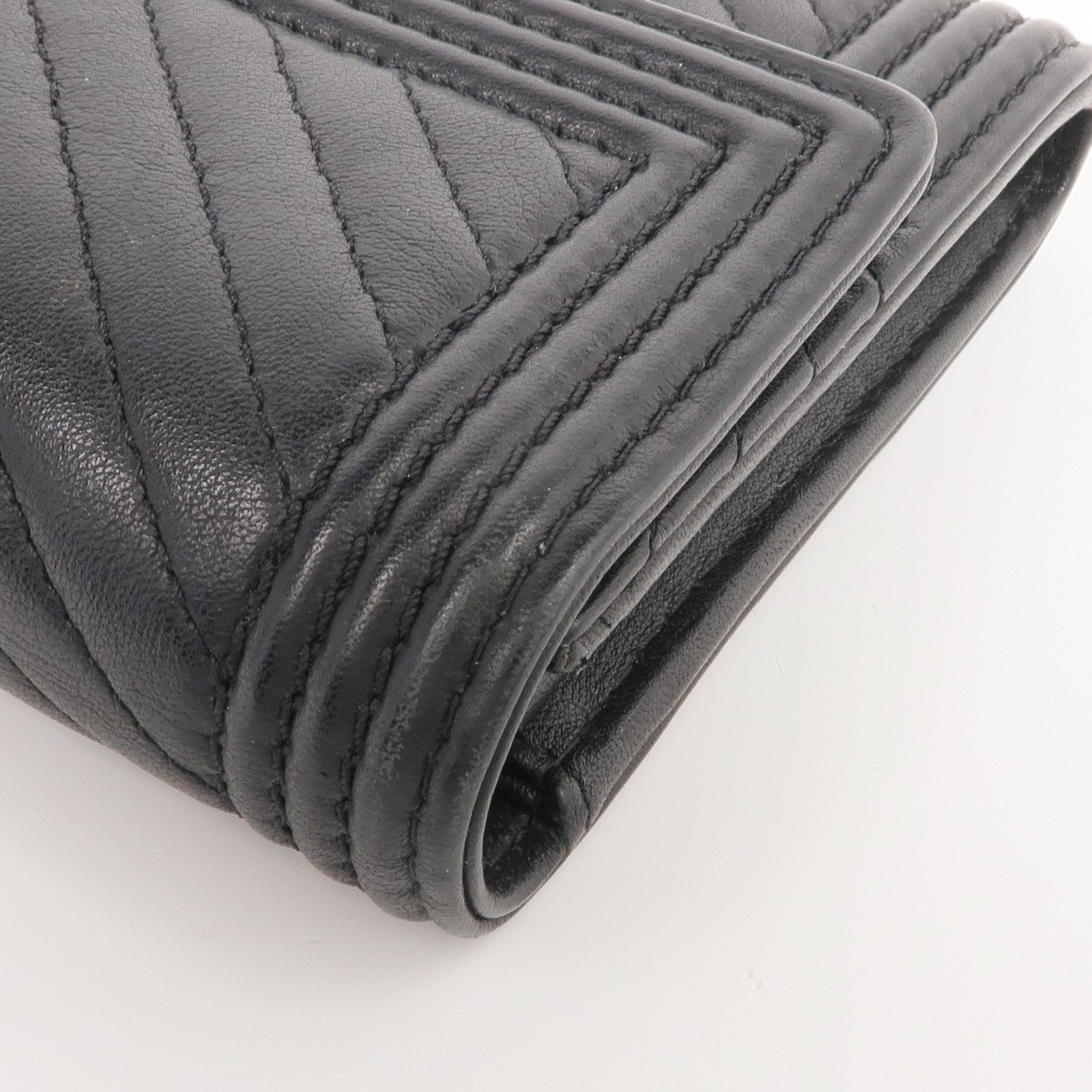 CHANEL 羊皮皮革Long Wallet銀扣長錢包