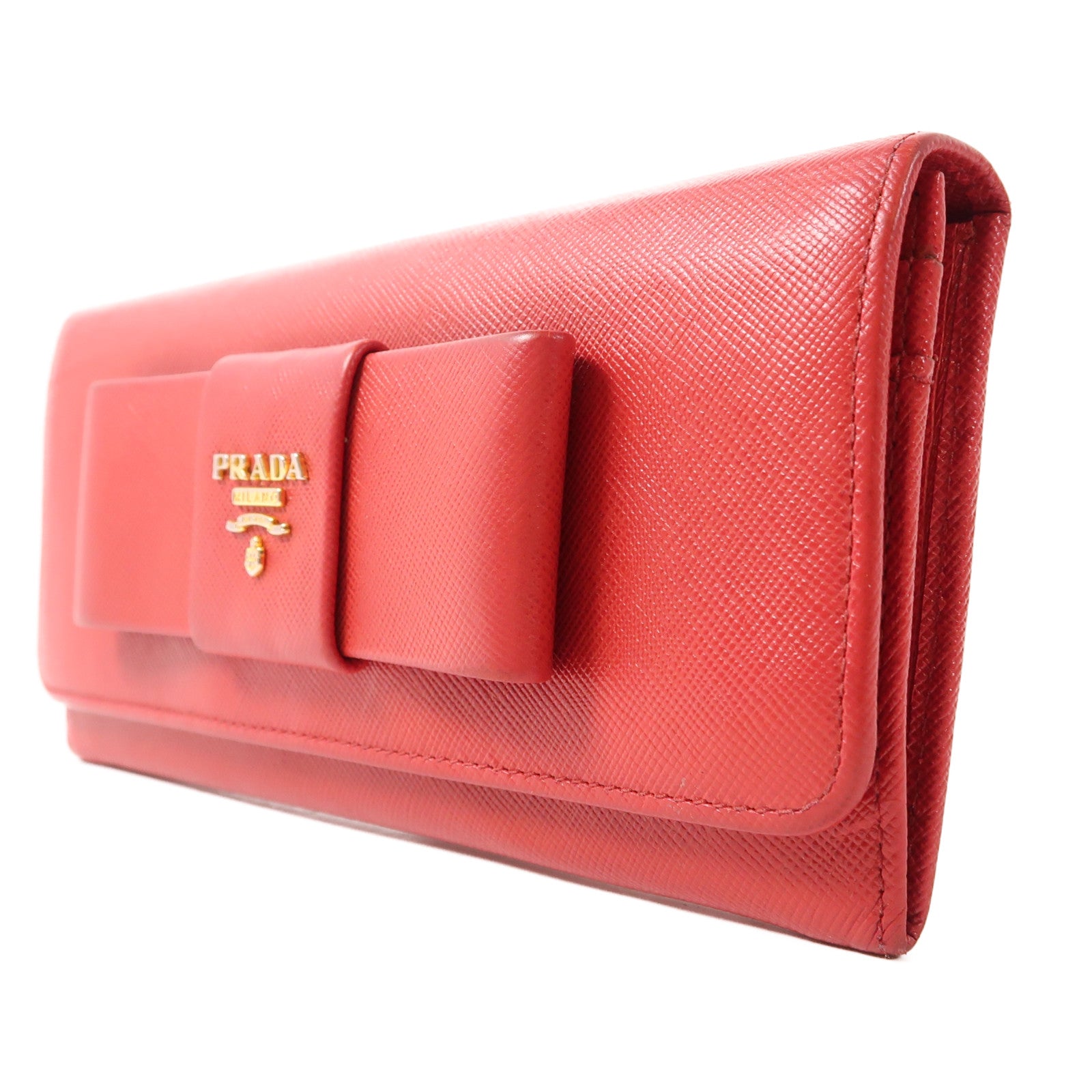PRADA 【激減優惠】牛皮皮革Long Wallet金扣長錢包