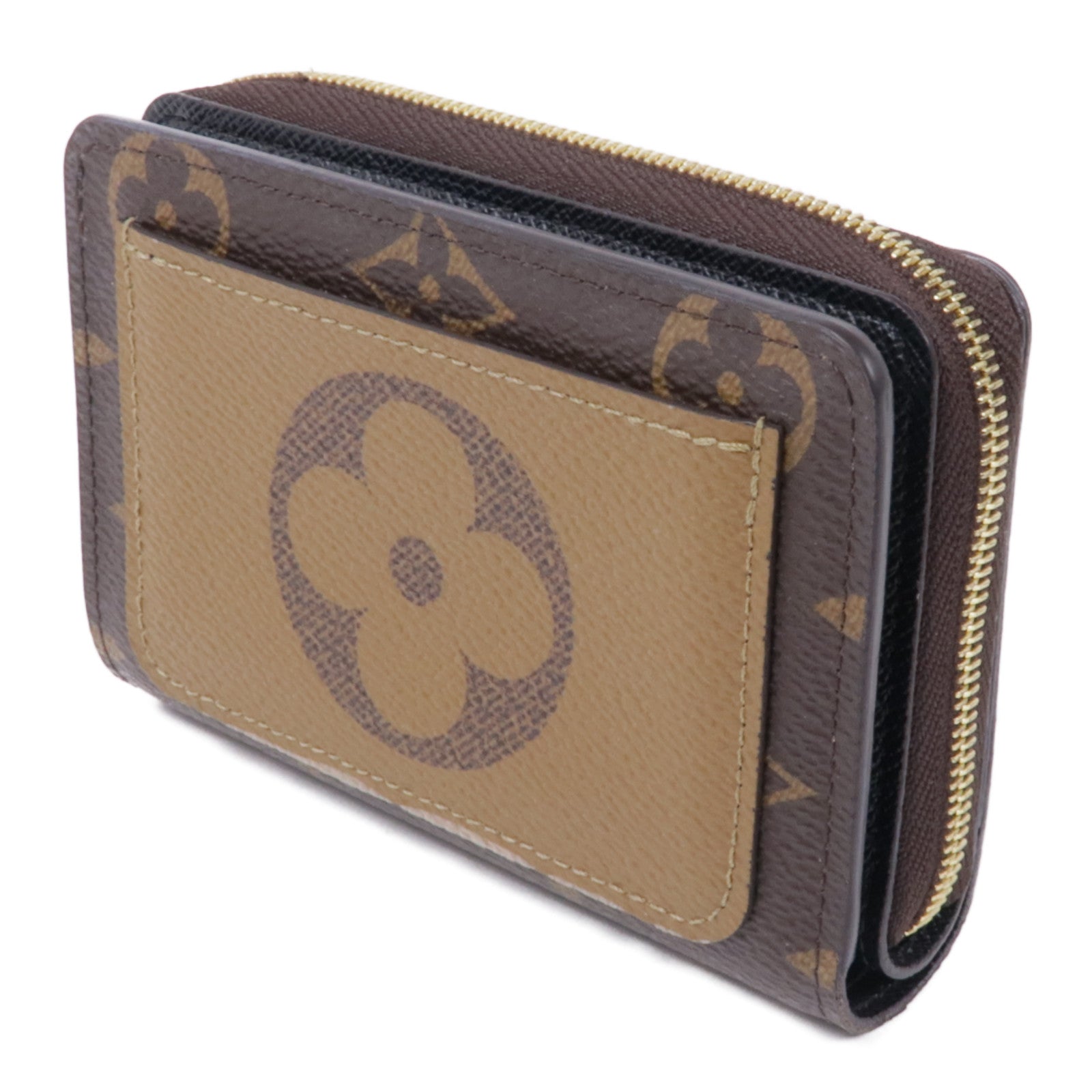 LOUIS VUITTON Monogram Giant Reverse Lou Wallet金扣錢包