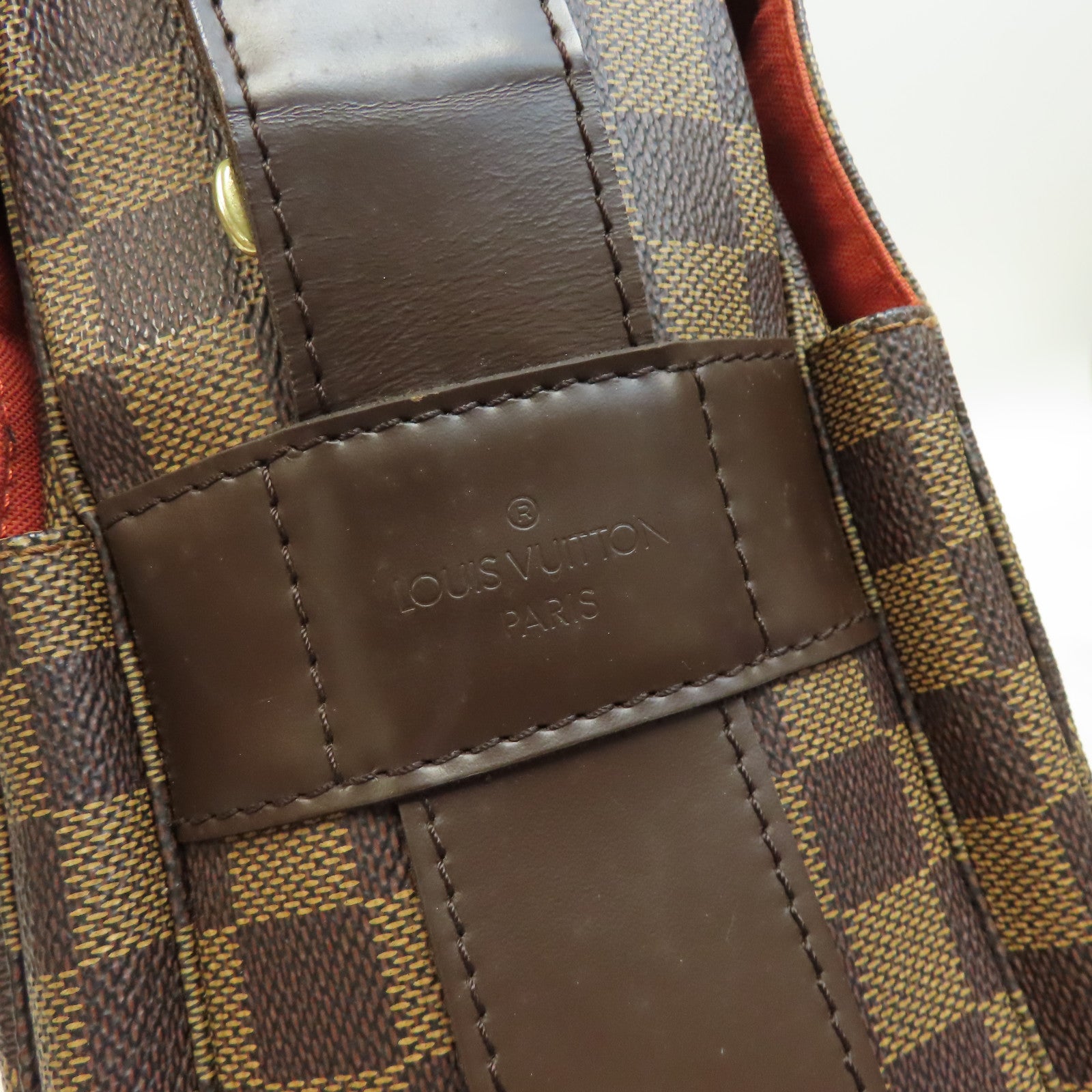 LOUIS VUITTON Damier Naviglio金扣肩背袋啡色