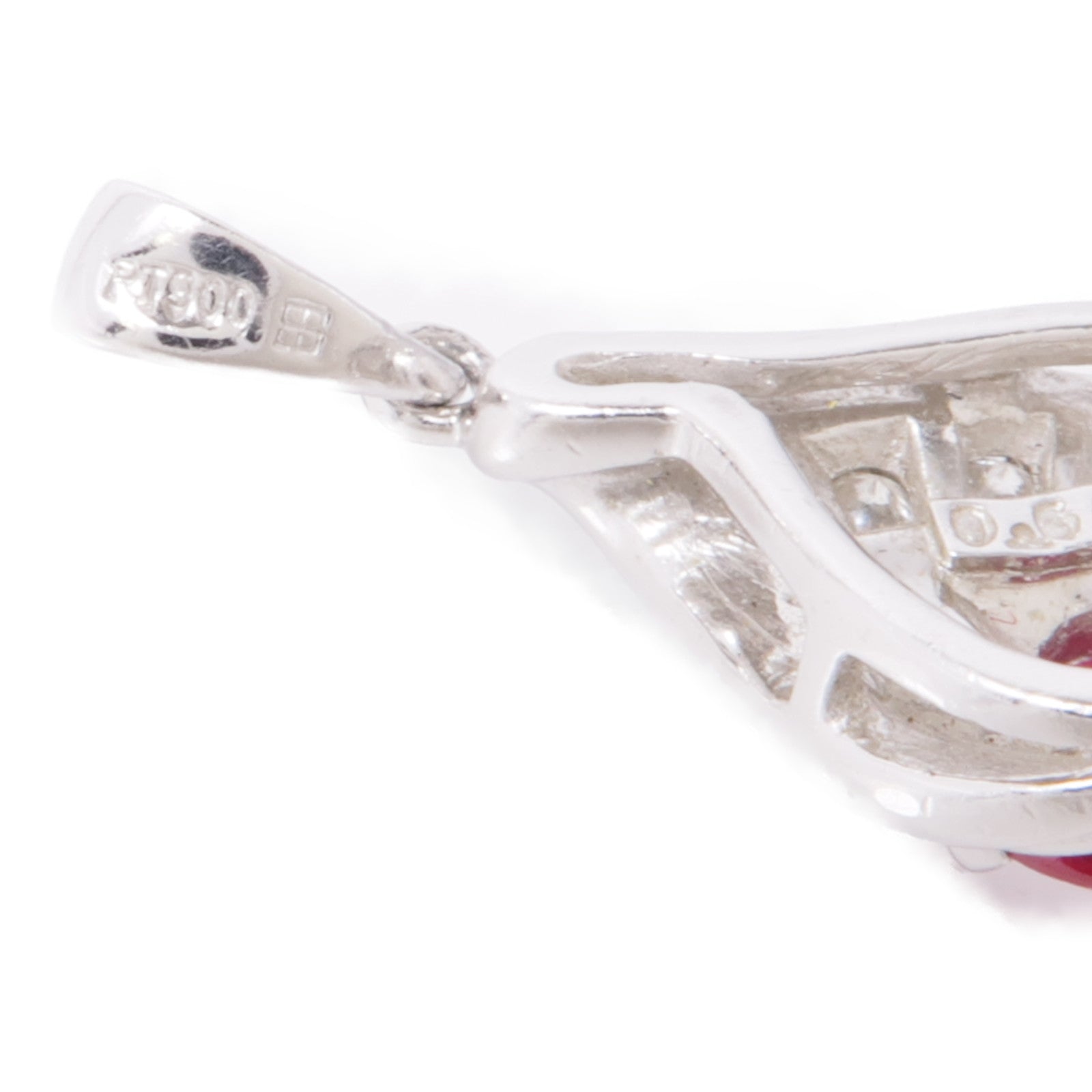 JEWELRY PT900鉑金Ruby/Diamond Pendant Top紅寶石/鑽石吊墜