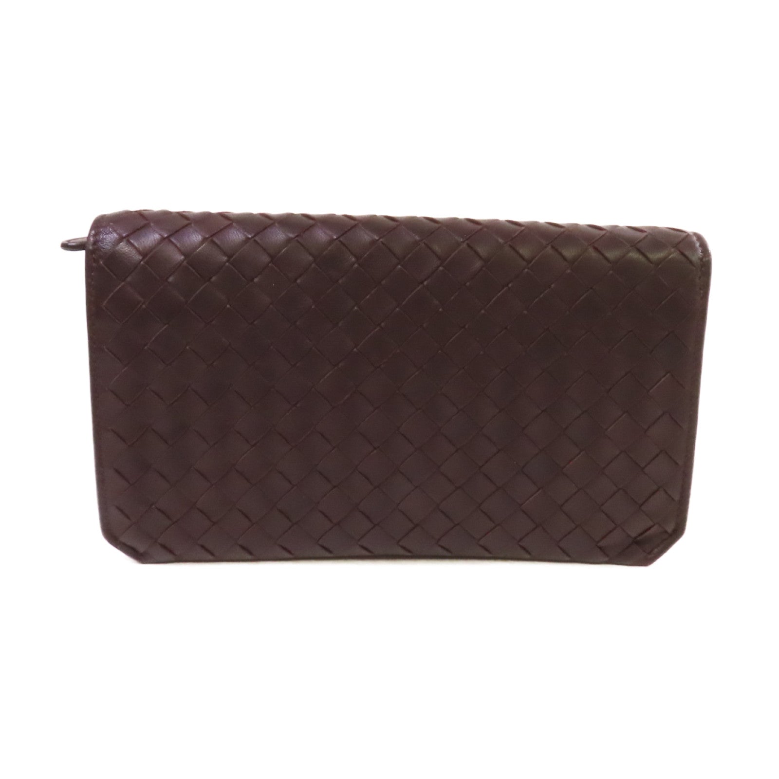BOTTEGA VENETA 織紋皮革Long Wallet長錢包啡色