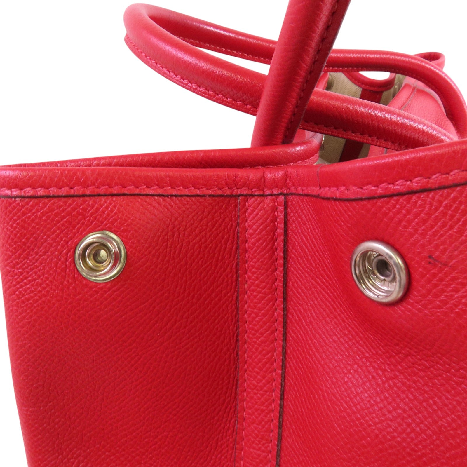 HERMES PHW Garden Party PM Tote Bag Handbag Epsom Leather