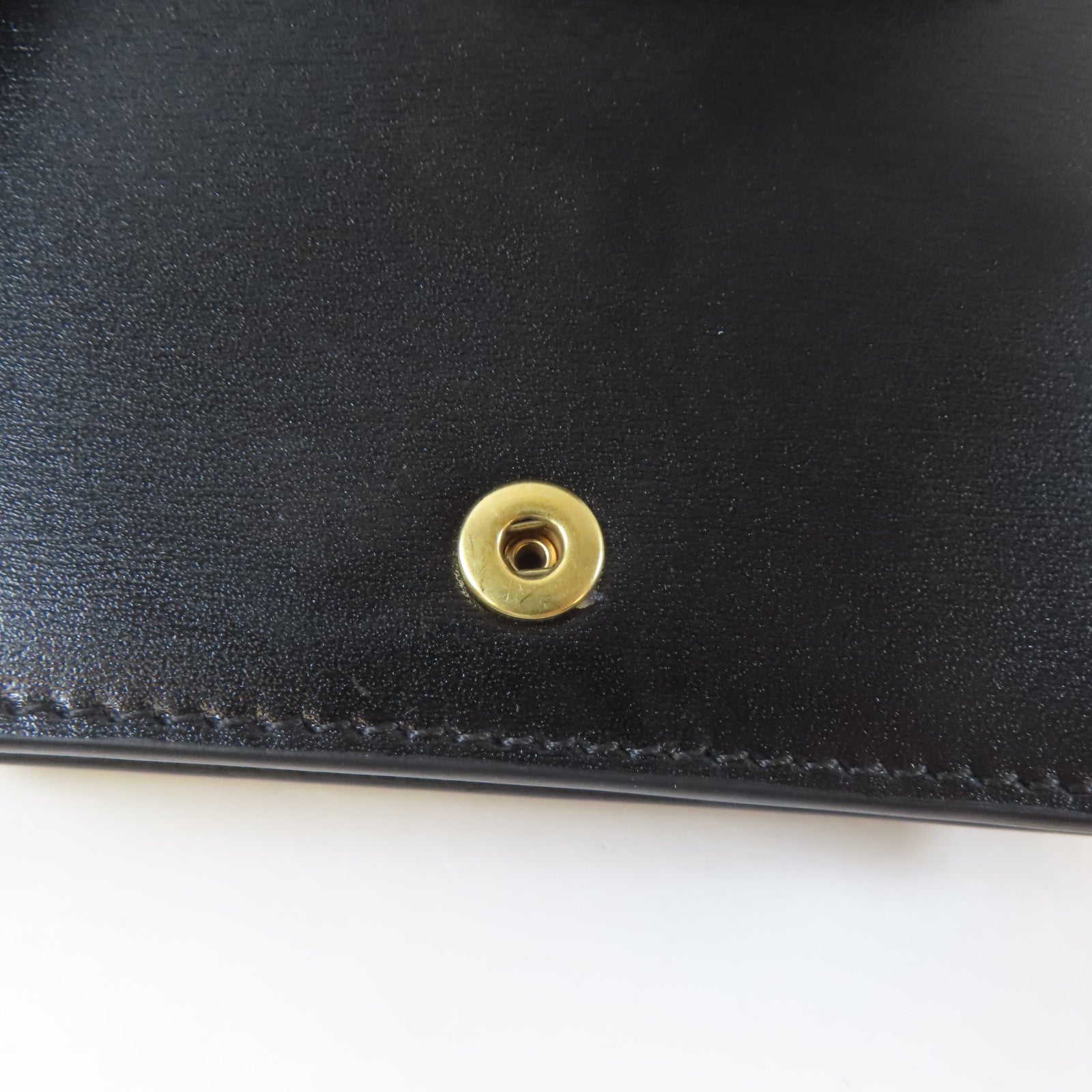 CELINE 牛皮皮革Card Case金扣卡片套黑色