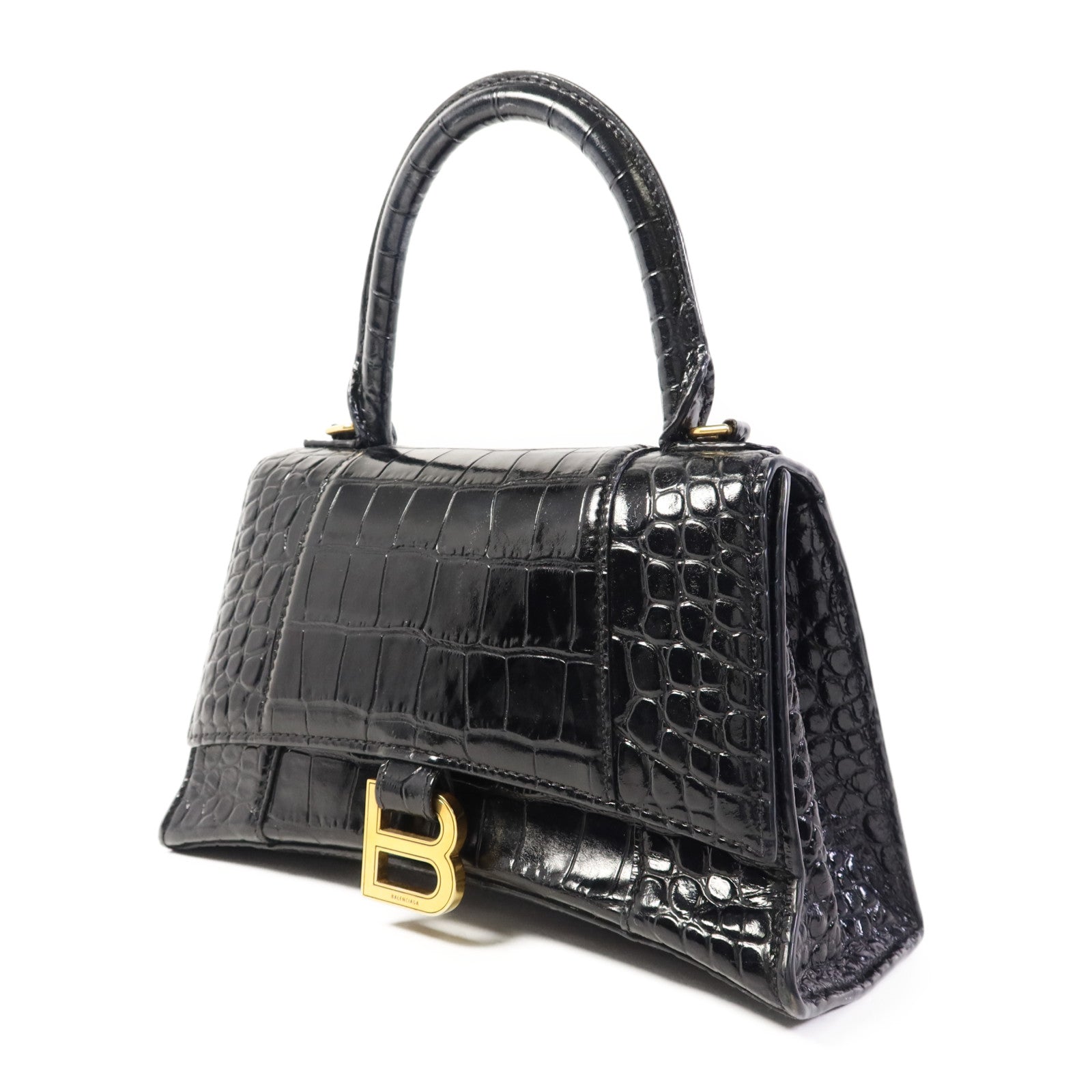BALENCIAGA 【激減優惠】牛皮皮革Hourglass金扣手挽肩背兩用袋