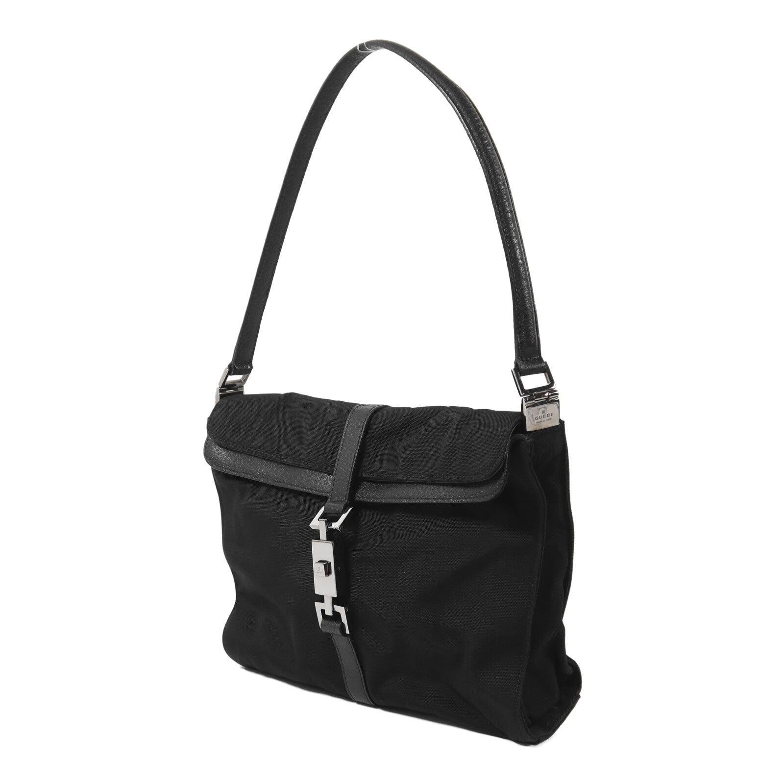 GUCCI 帆布Pouch Shoulder銀扣肩背袋