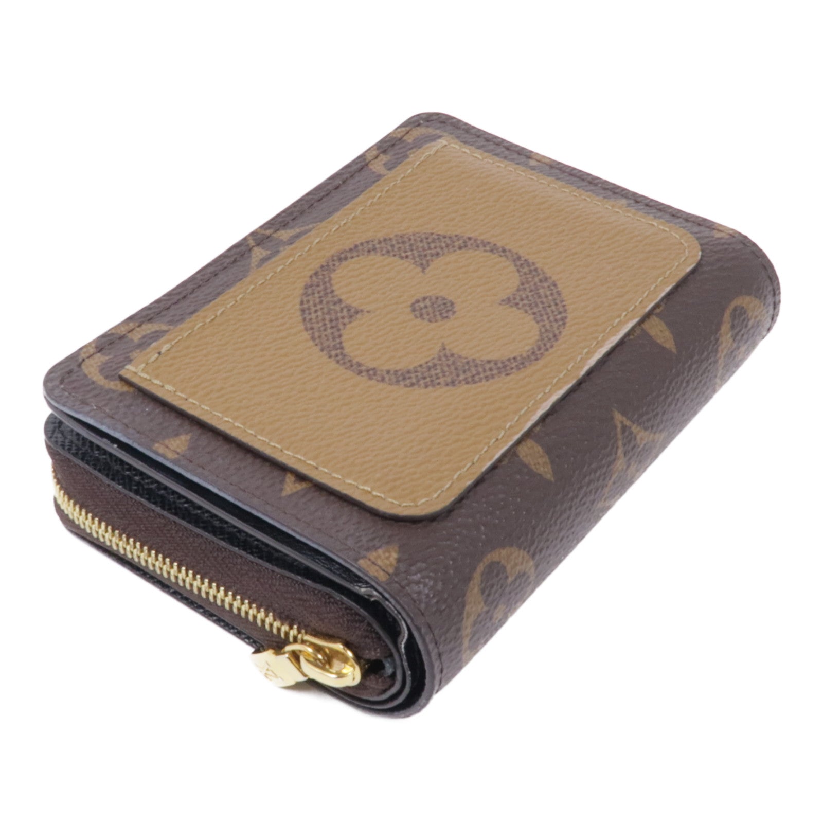 LOUIS VUITTON Monogram Giant Reverse Lou Wallet金扣錢包