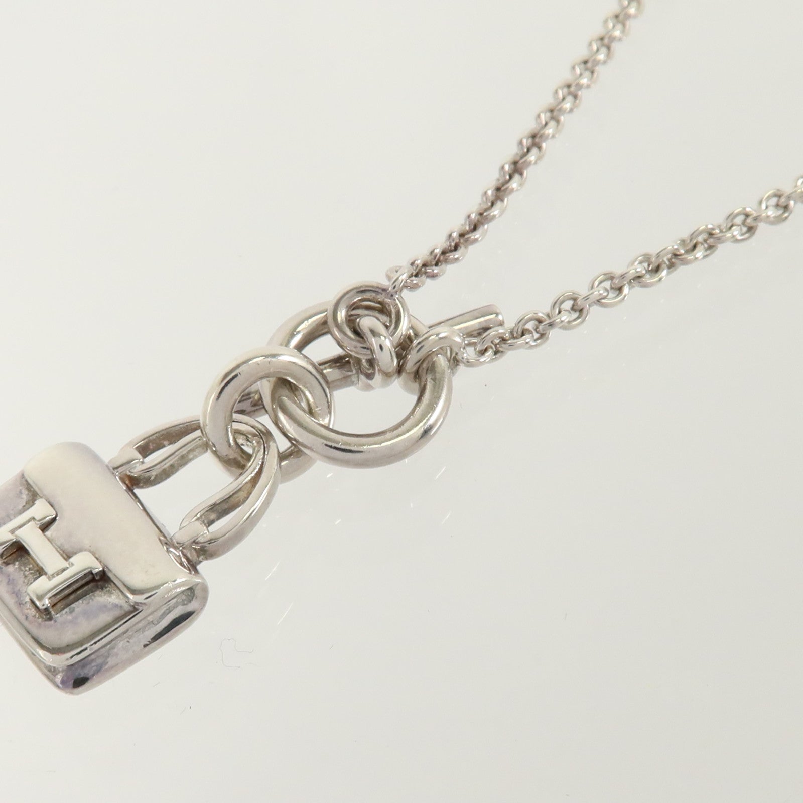 HERMES 925純銀Amulettes Constance銀扣項鏈
