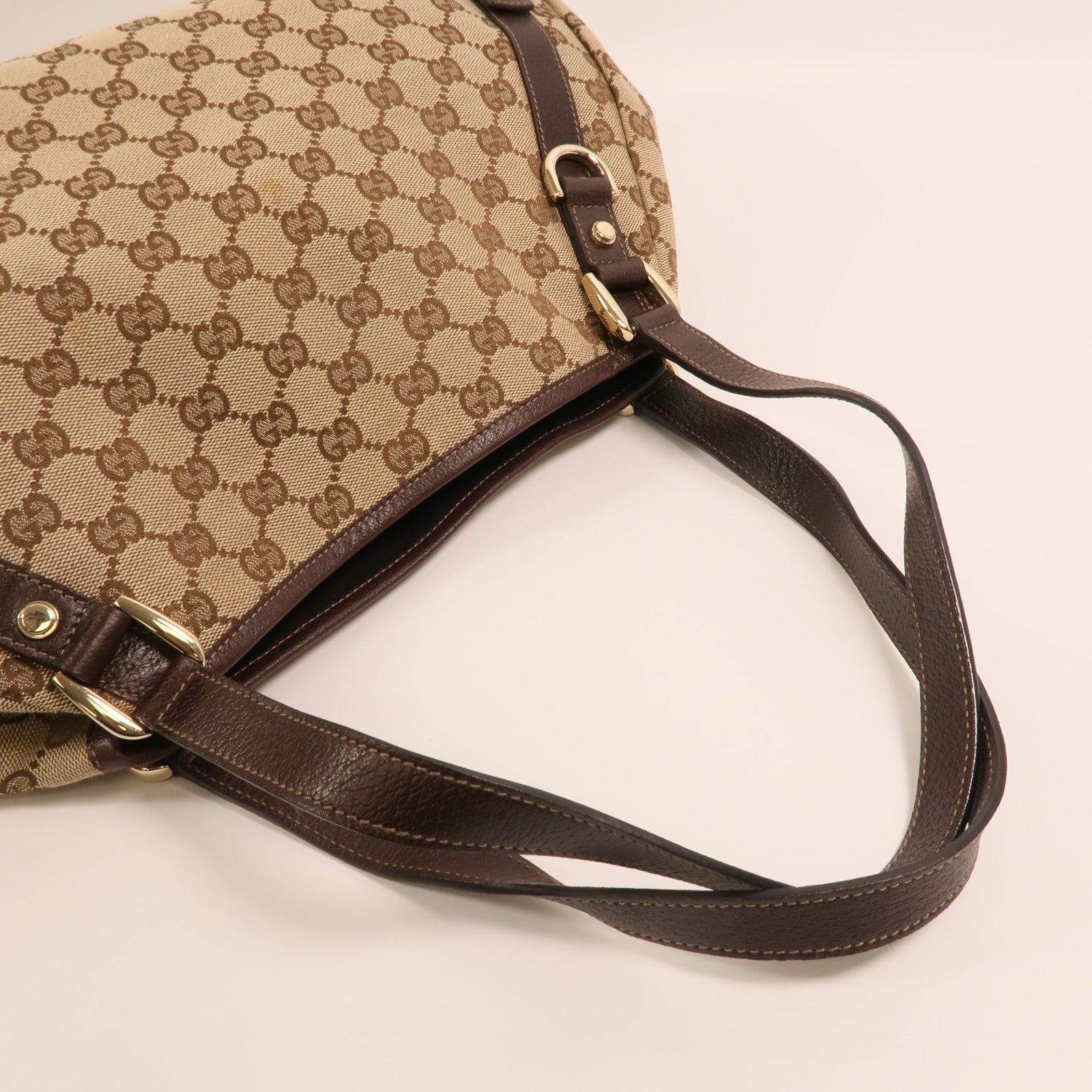 GUCCI 帆布Shoulder Bag金扣肩背袋