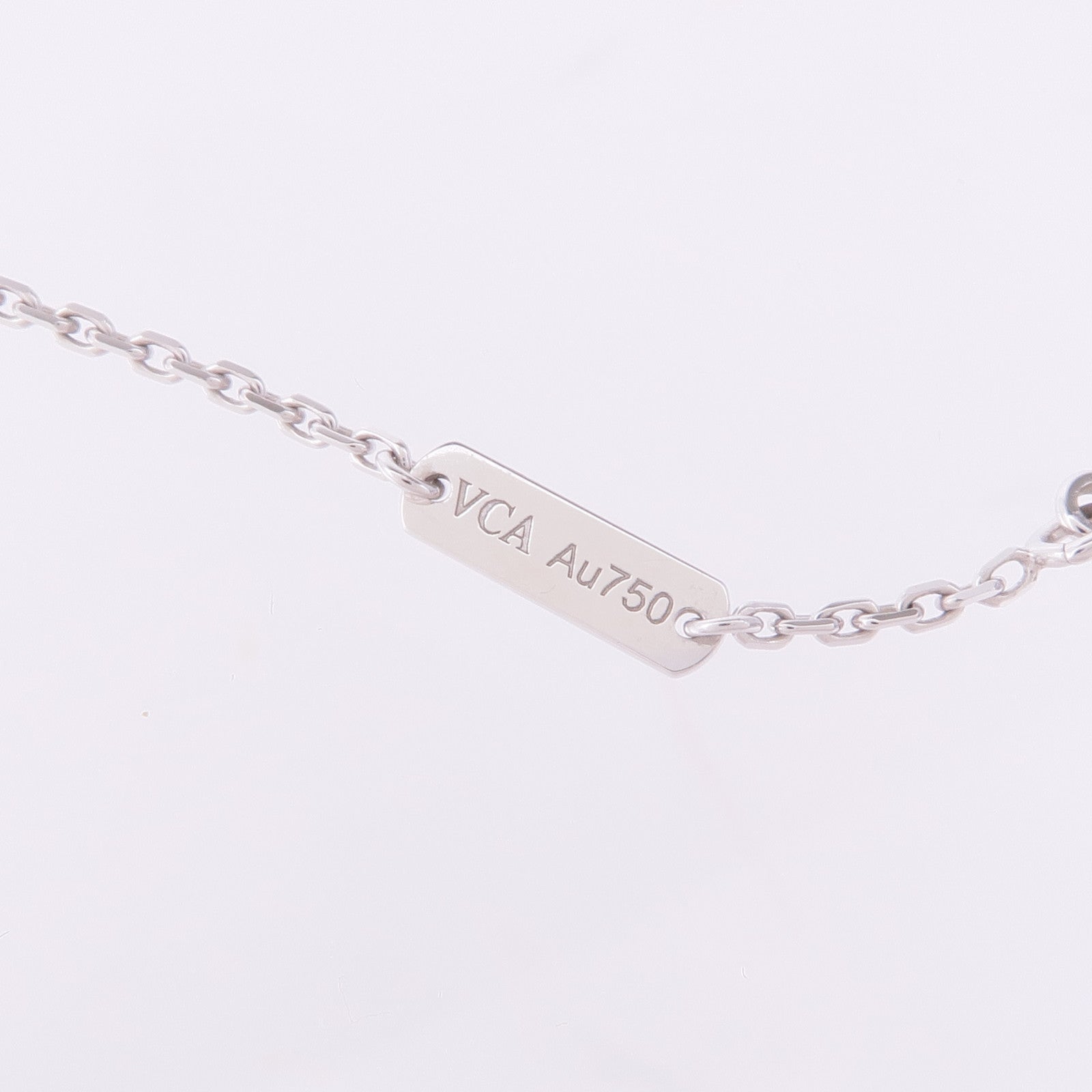 Van Cleef & Arpels 18K白金Vintage Alhambra Necklace玉髓項鍊