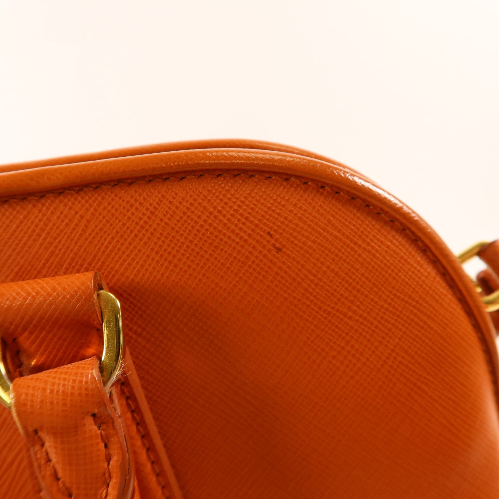 PRADA Saffiano皮革Medium Lux Open Promenade Satchel金扣手挽肩背兩用袋