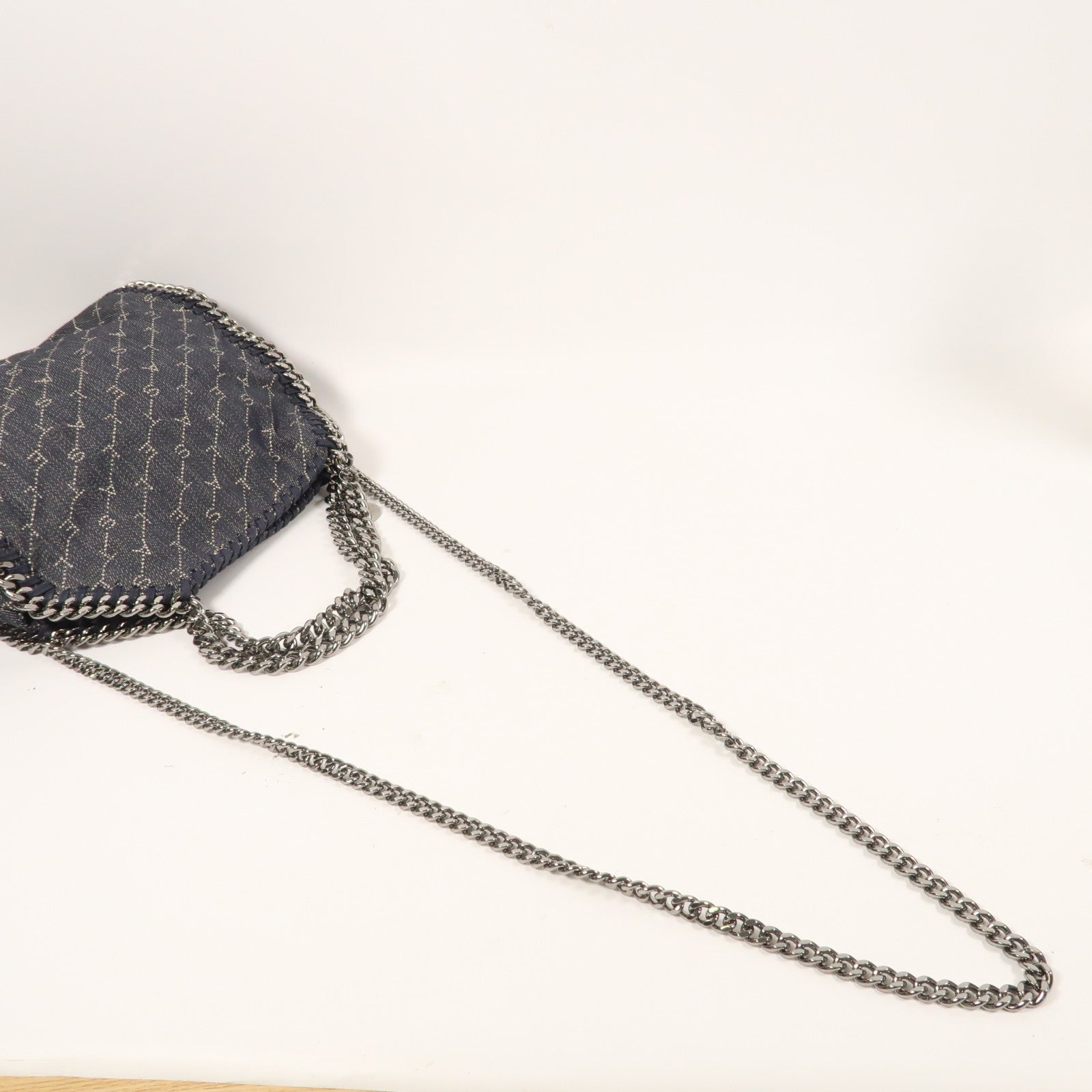 Stella McCartney 帆布2way Shoulder Bag銀扣手挽肩背兩用袋藍色
