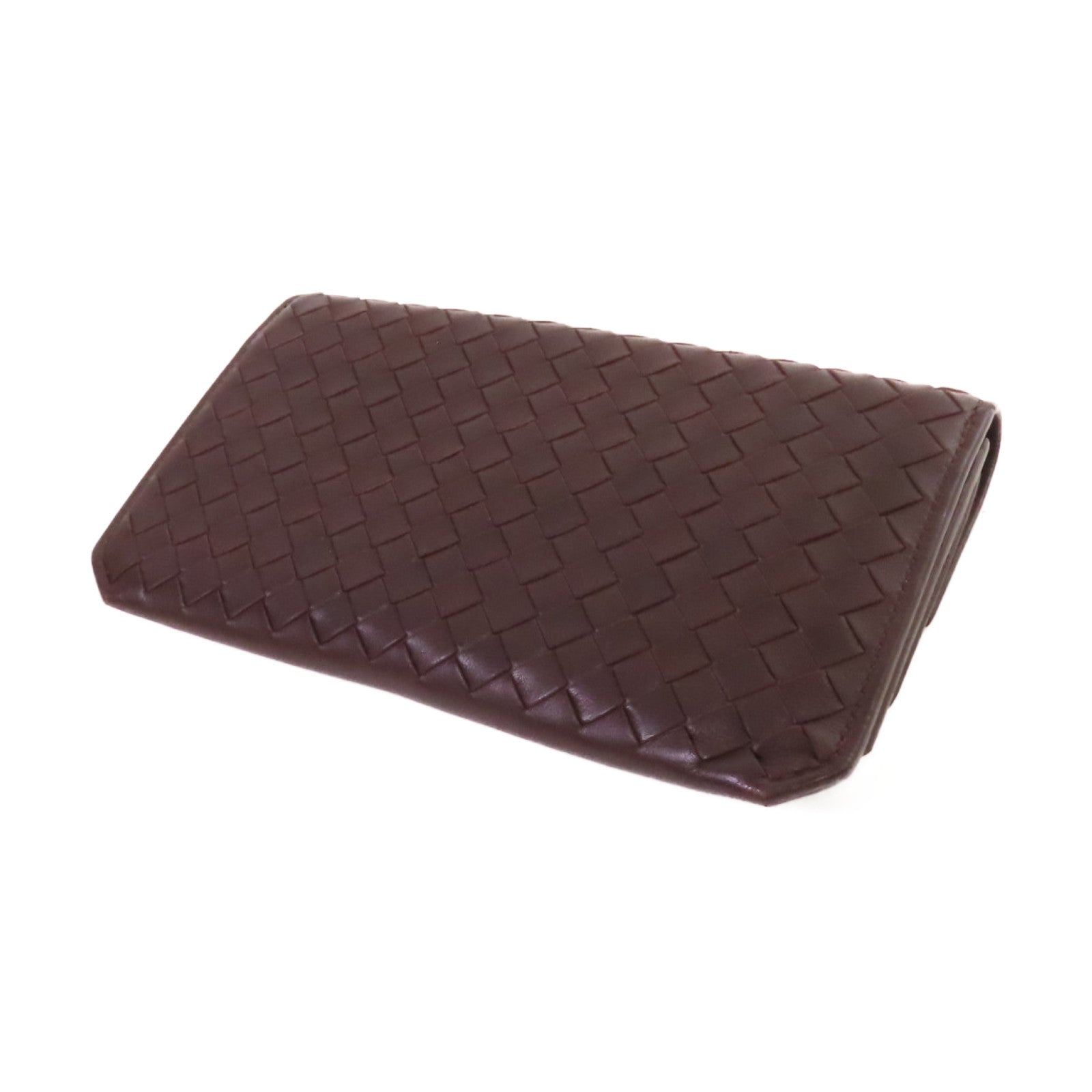BOTTEGA VENETA 織紋皮革Long Wallet長錢包啡色
