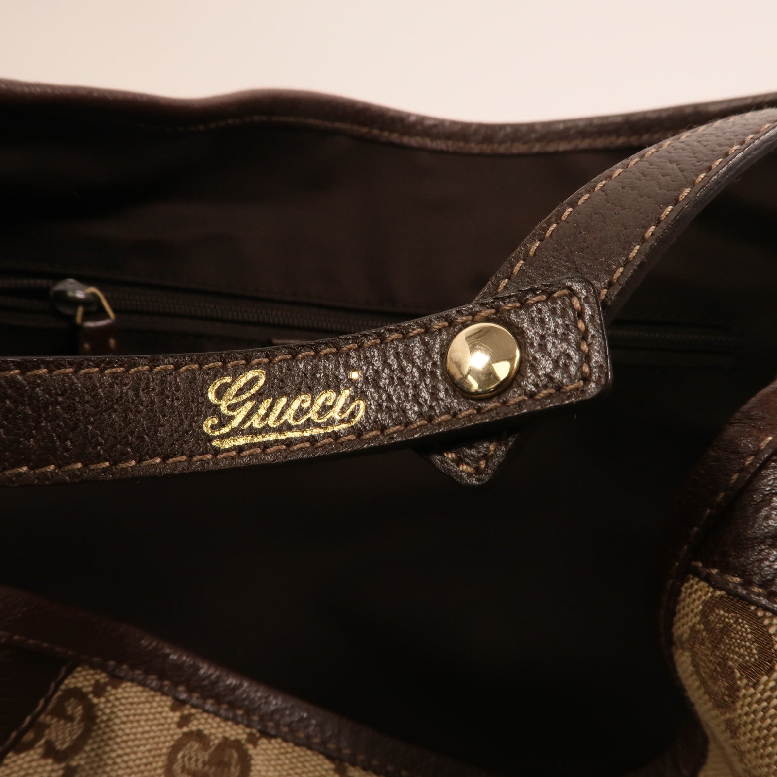 GUCCI 帆布Shoulder Bag金扣肩背袋