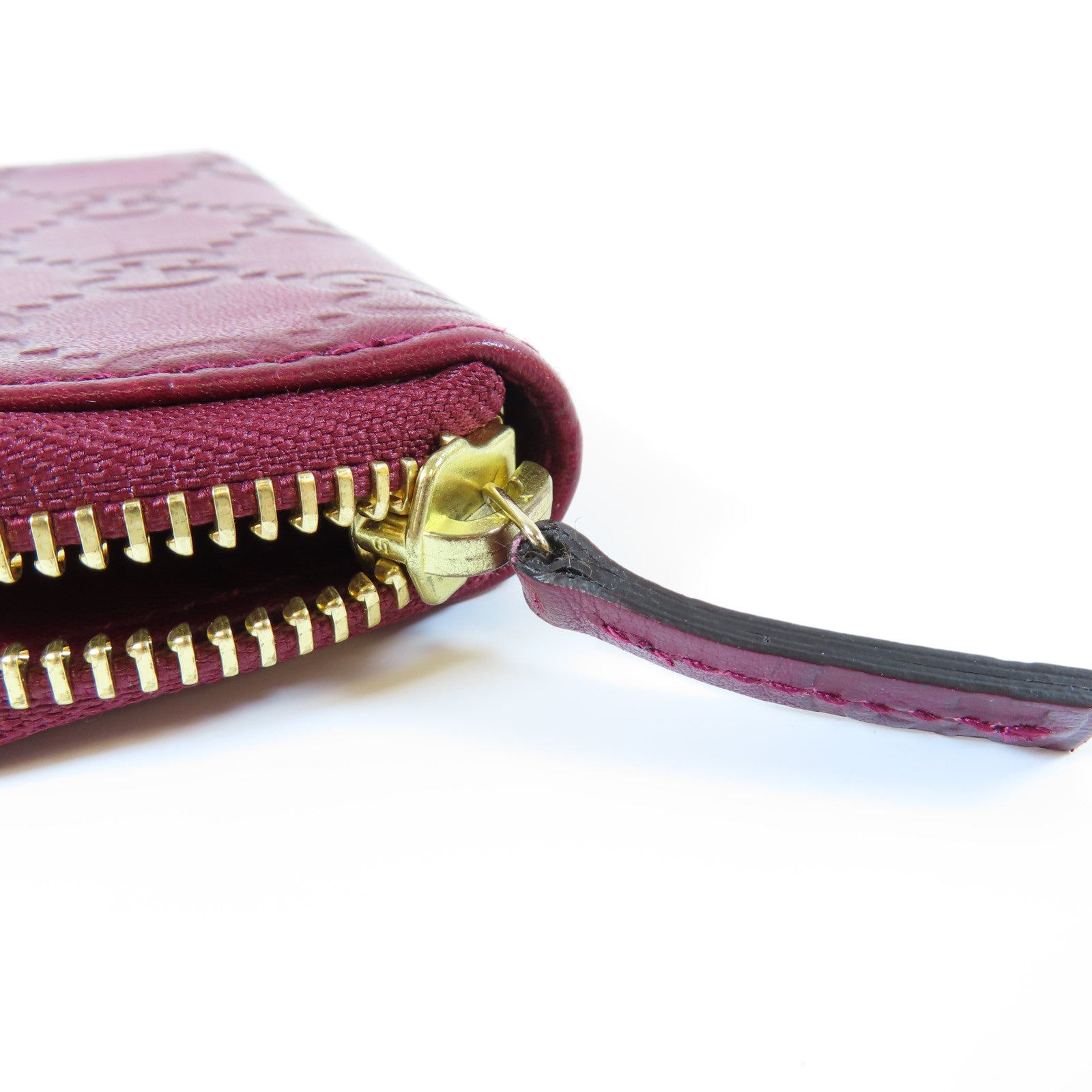 GUCCI 【激減優惠】皮革Coin Case金扣零錢包紫紅色