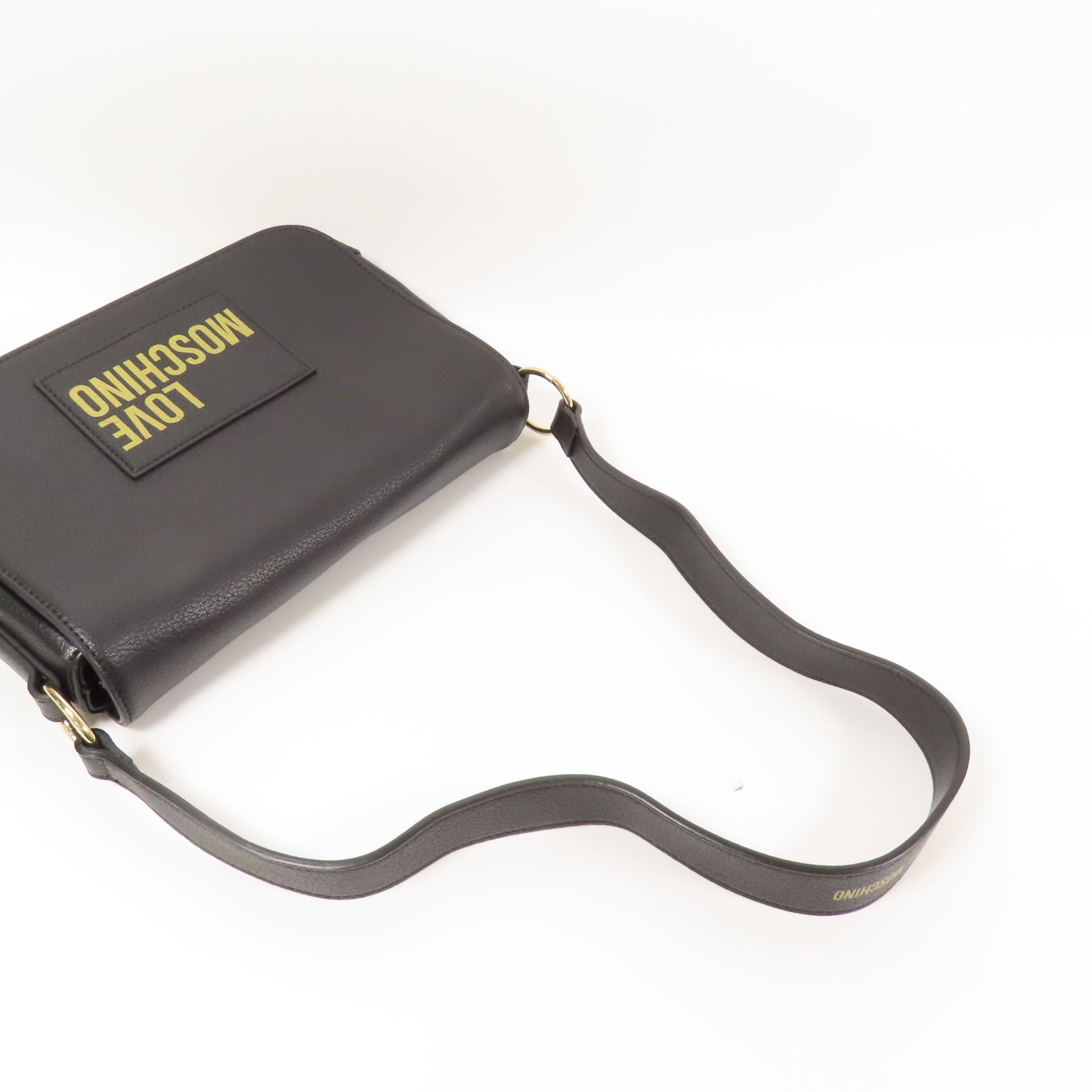 MOSCHINO 牛皮皮革Shoulder Bag金扣肩背袋