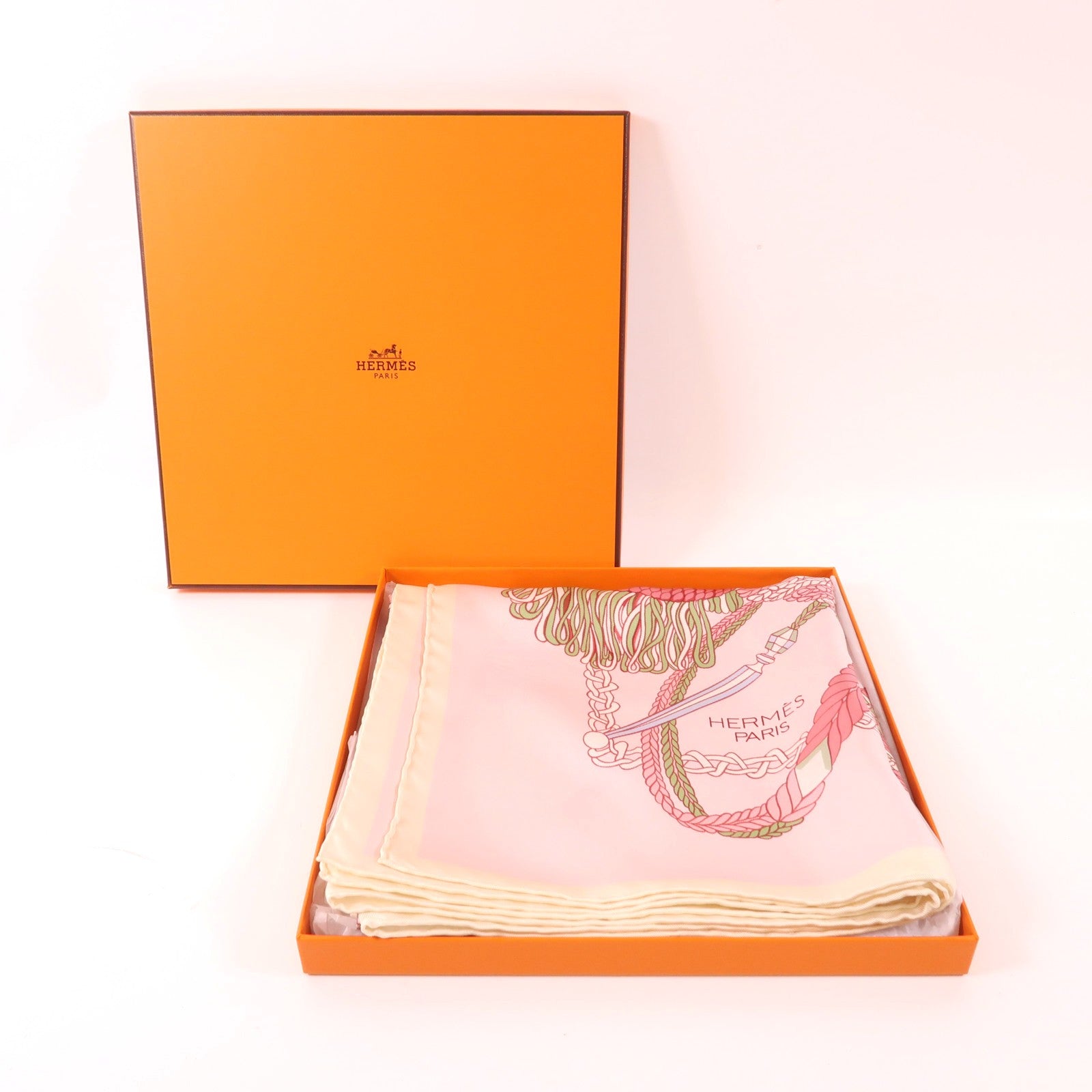 HERMES Scarf Scarves Silk Pink/Multicolor