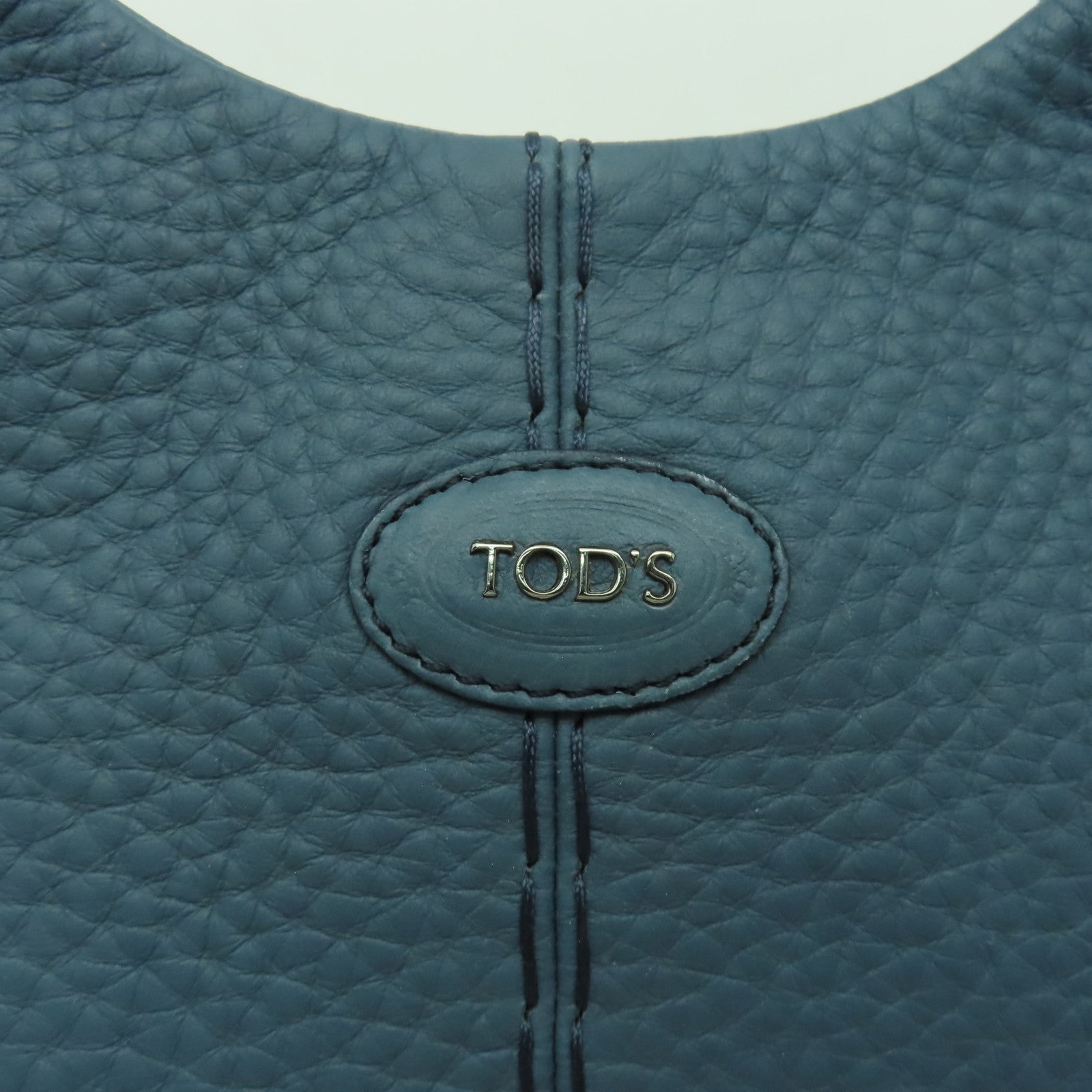TOD’S 【清倉大減價】牛皮皮革2 Way Shoulder Bag銀扣手挽肩背兩用袋藍色