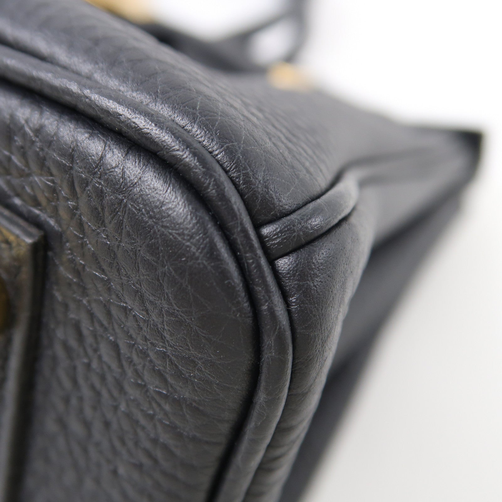 HERMES Togo皮革Birkin 25金扣手挽袋Noir/黑色