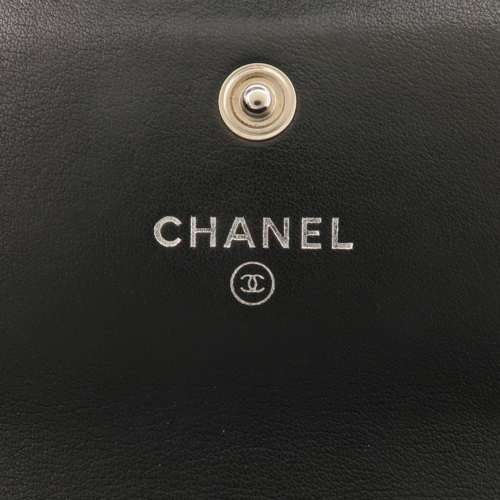 CHANEL 羊皮皮革Long Wallet銀扣長錢包