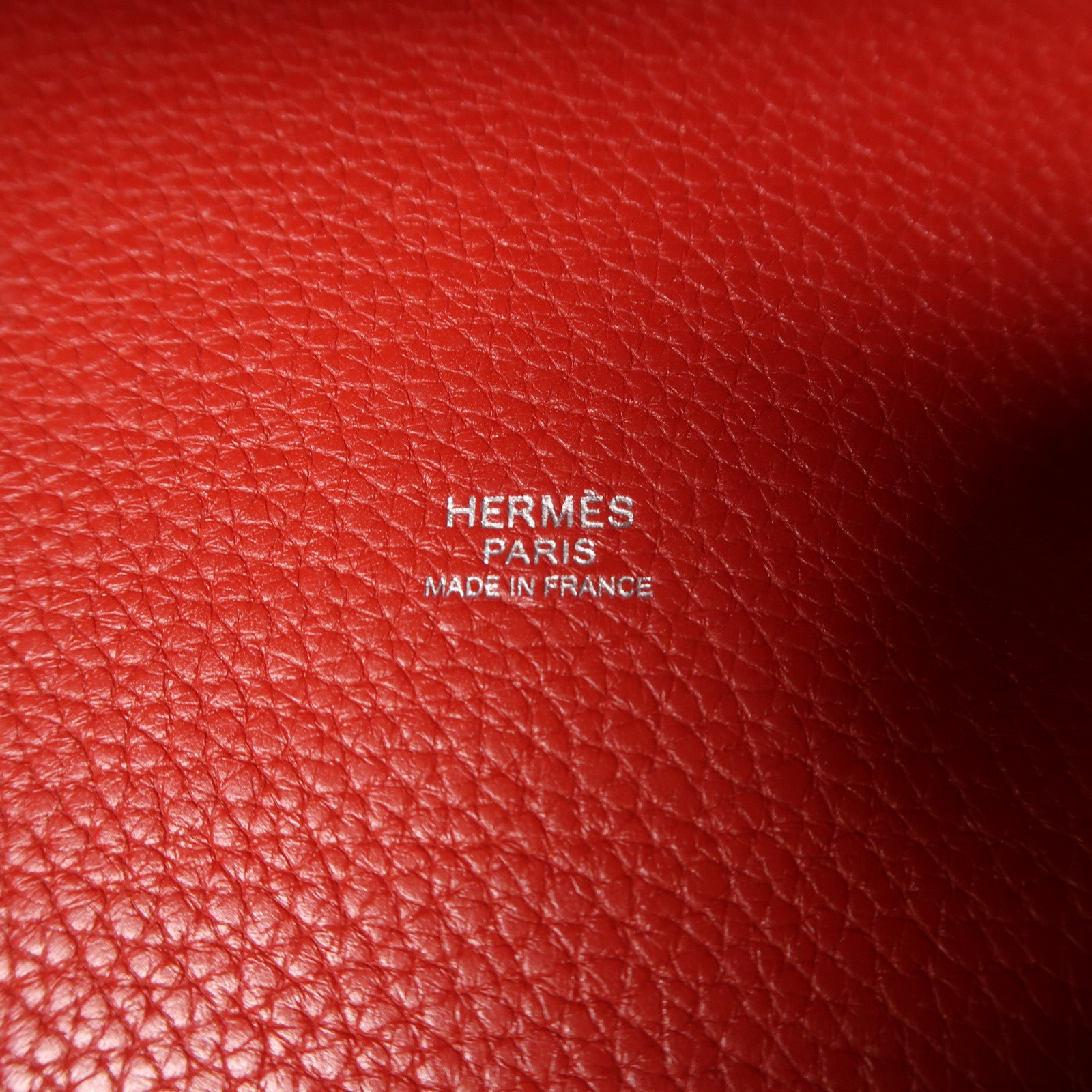 HERMES Clemence皮革Picotin MM銀扣手挽袋Red