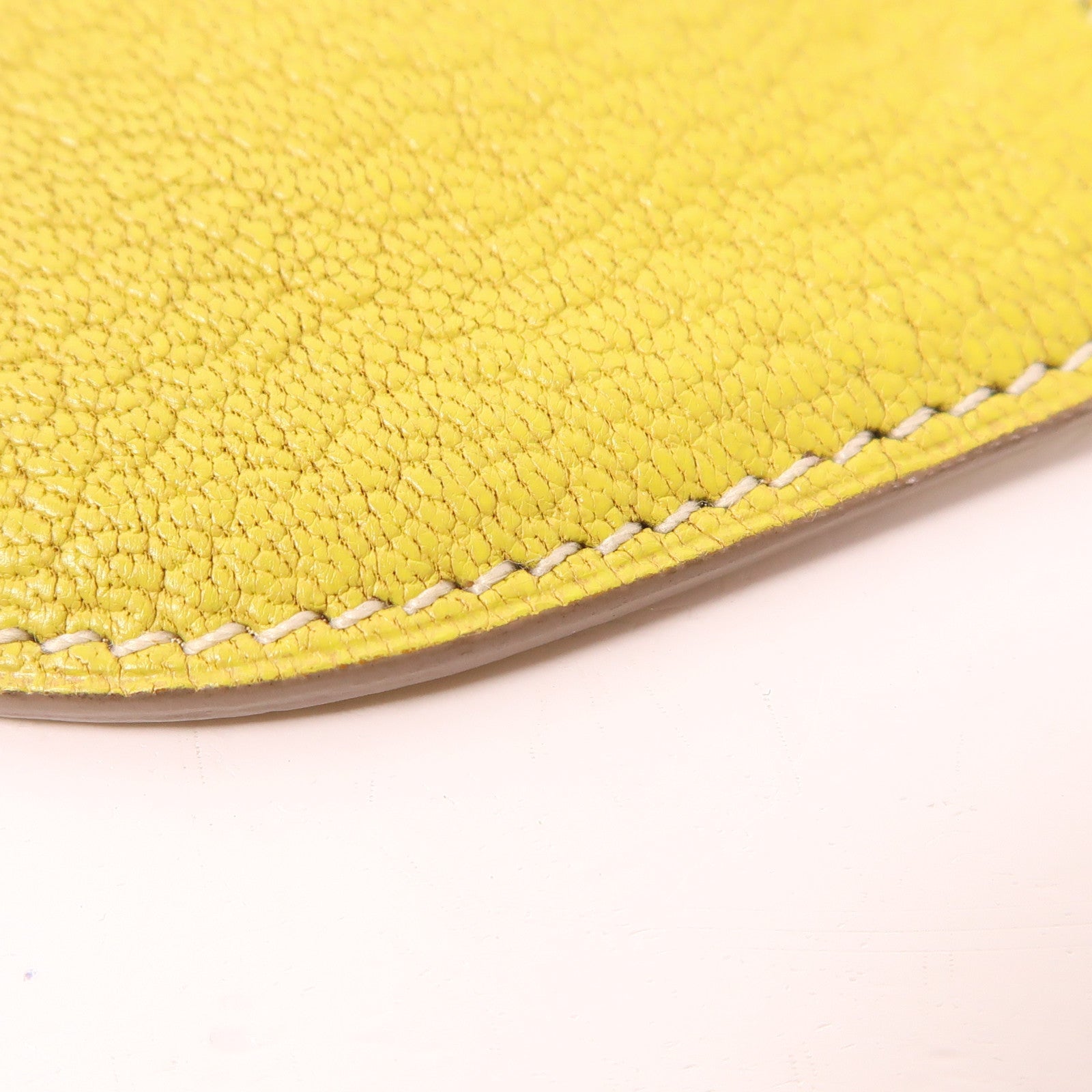 HERMES 【激減優惠】Clemence皮革Tutti Frutti銀扣零錢包Lime黃色