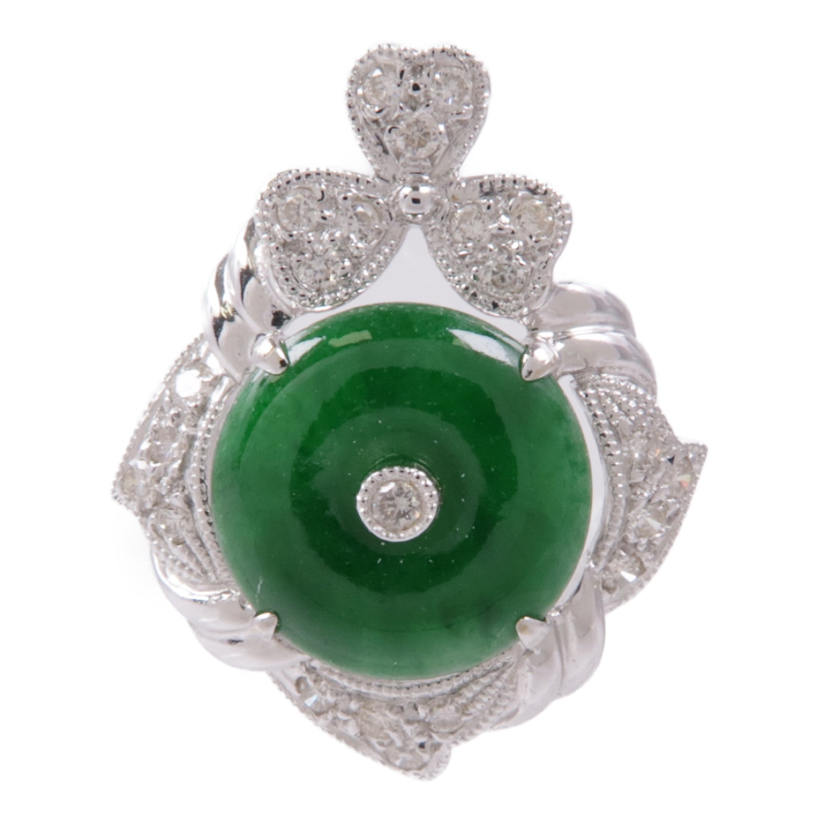 JEWELRY 18K白金Jade/Diamond Pendant Top翡翠/吊墜