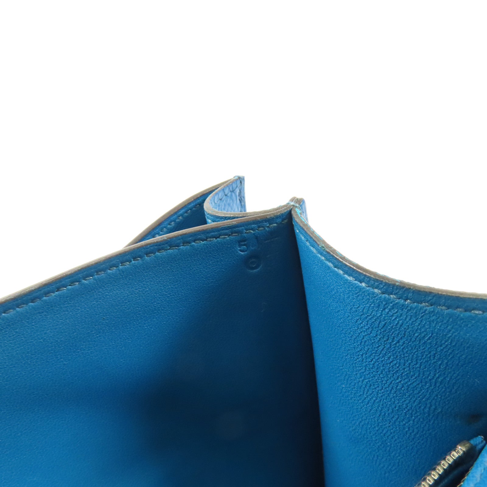 HERMES PHW Constance 24 Shoulder Bag Veau Epsom Leather Stamp R 1P Colvert Blue