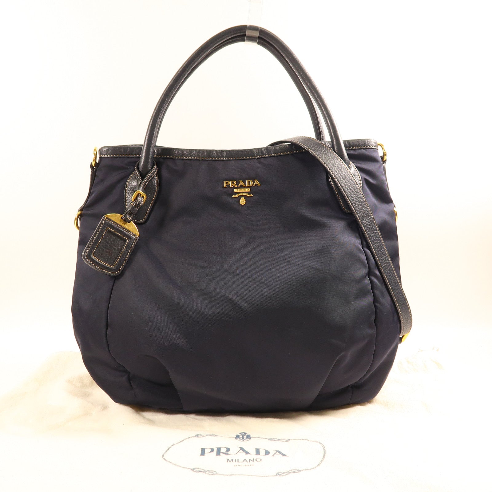 PRADA 尼龍2 Way Shoulder金扣手挽肩背兩用袋