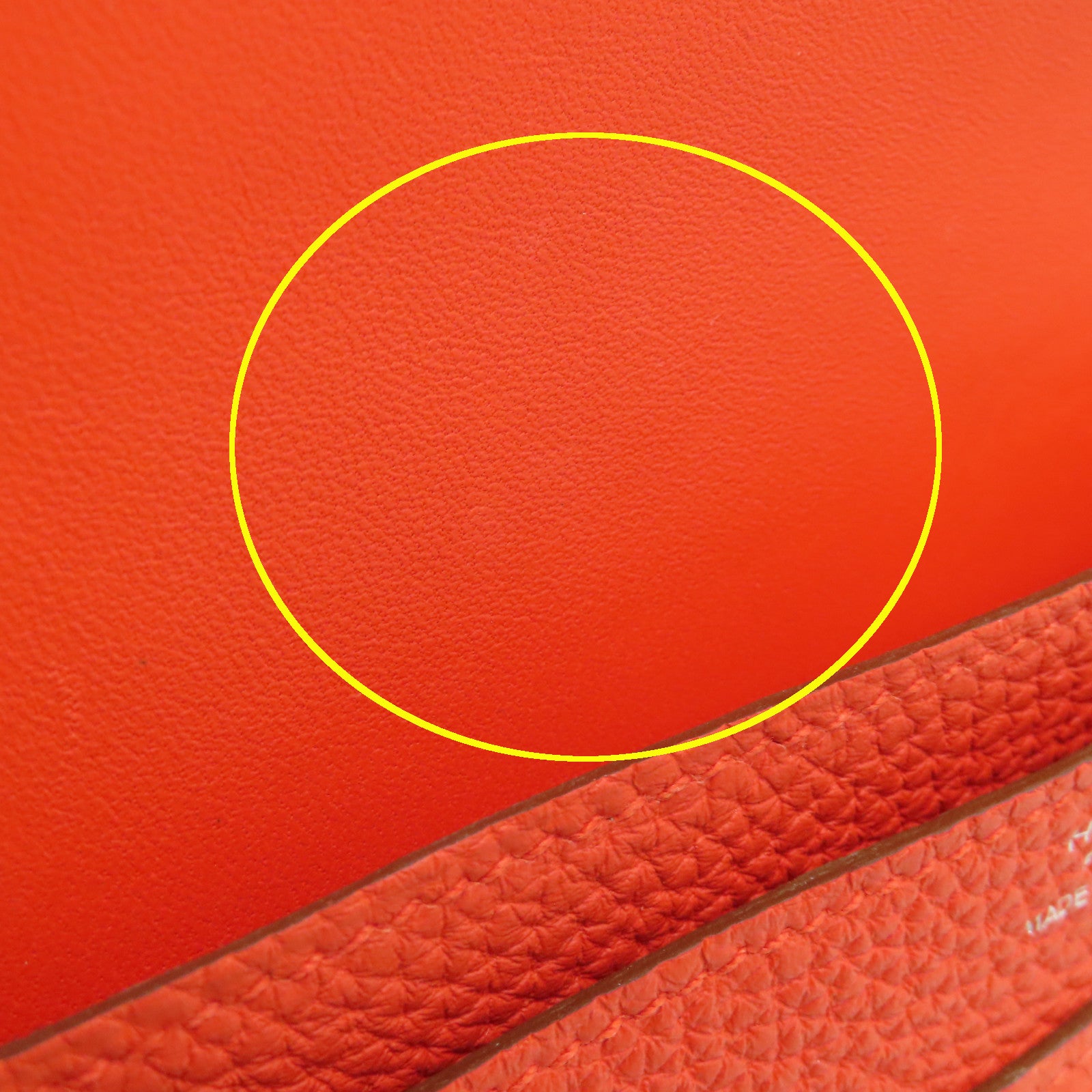 HERMES 【激減優惠】Clemence皮革Dogon wallet銀扣長錢包Orange橙色