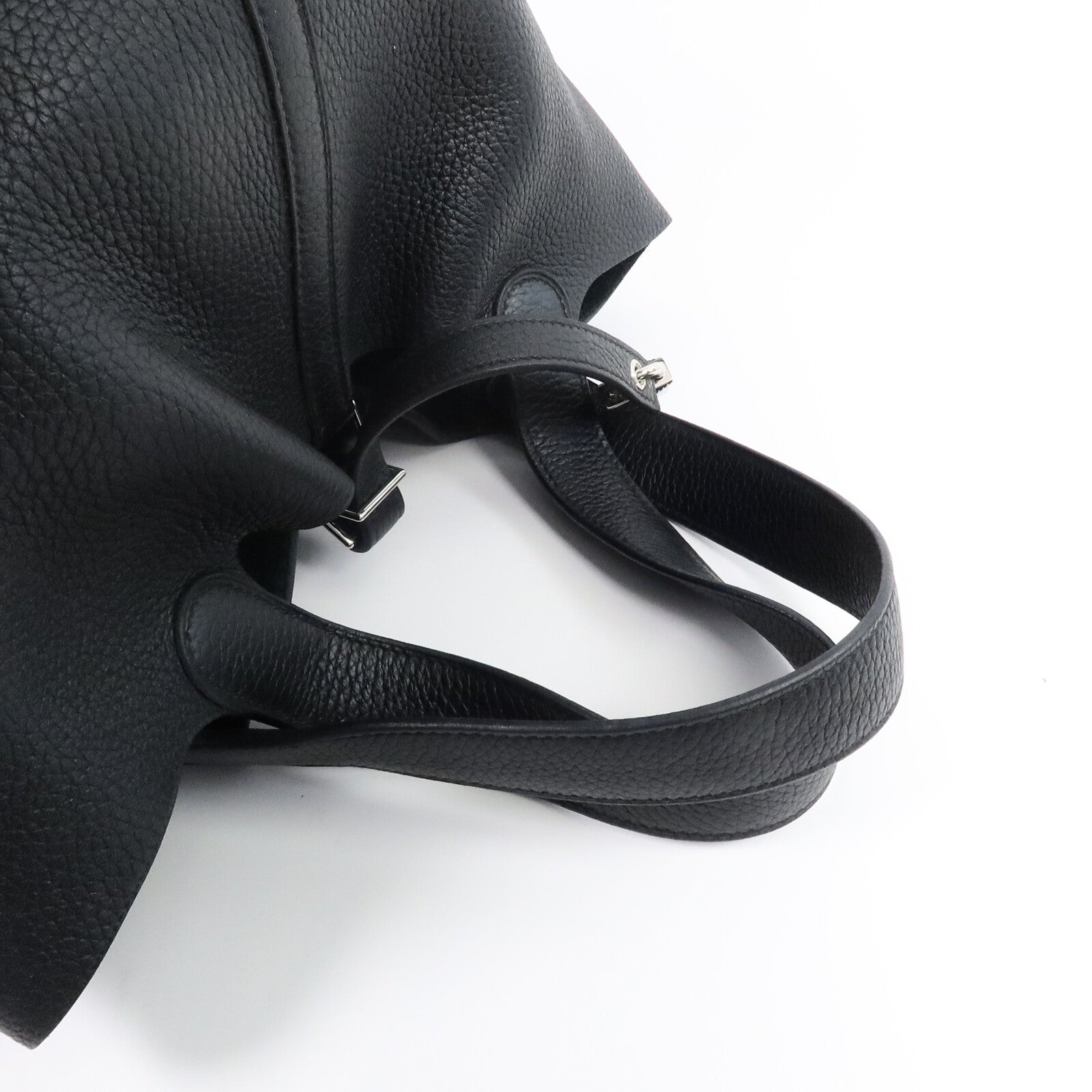 HERMES Clemence皮革 Picotin MM手挽袋Noir