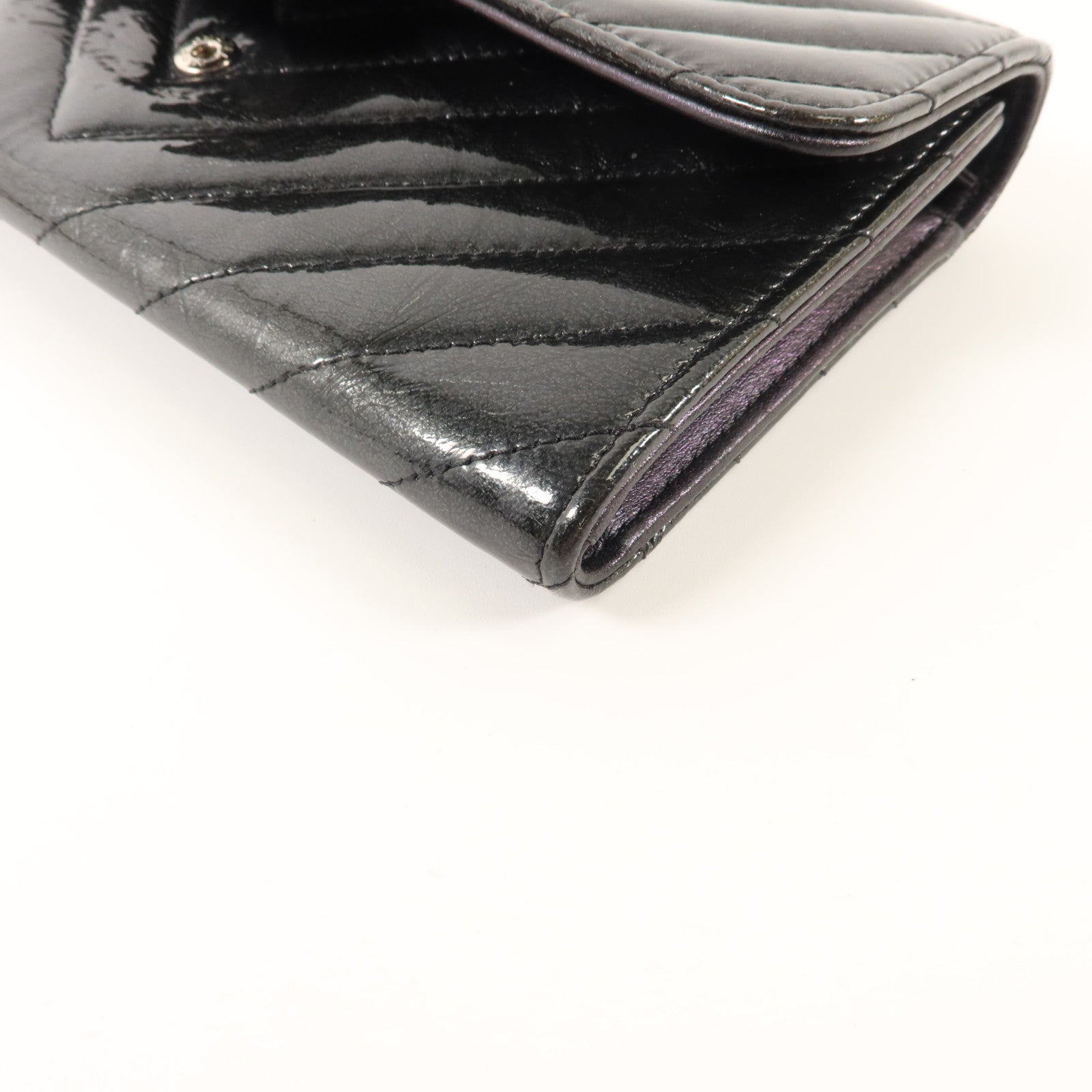 CHANEL 漆皮皮革Classic Flap Long Wallet長錢包