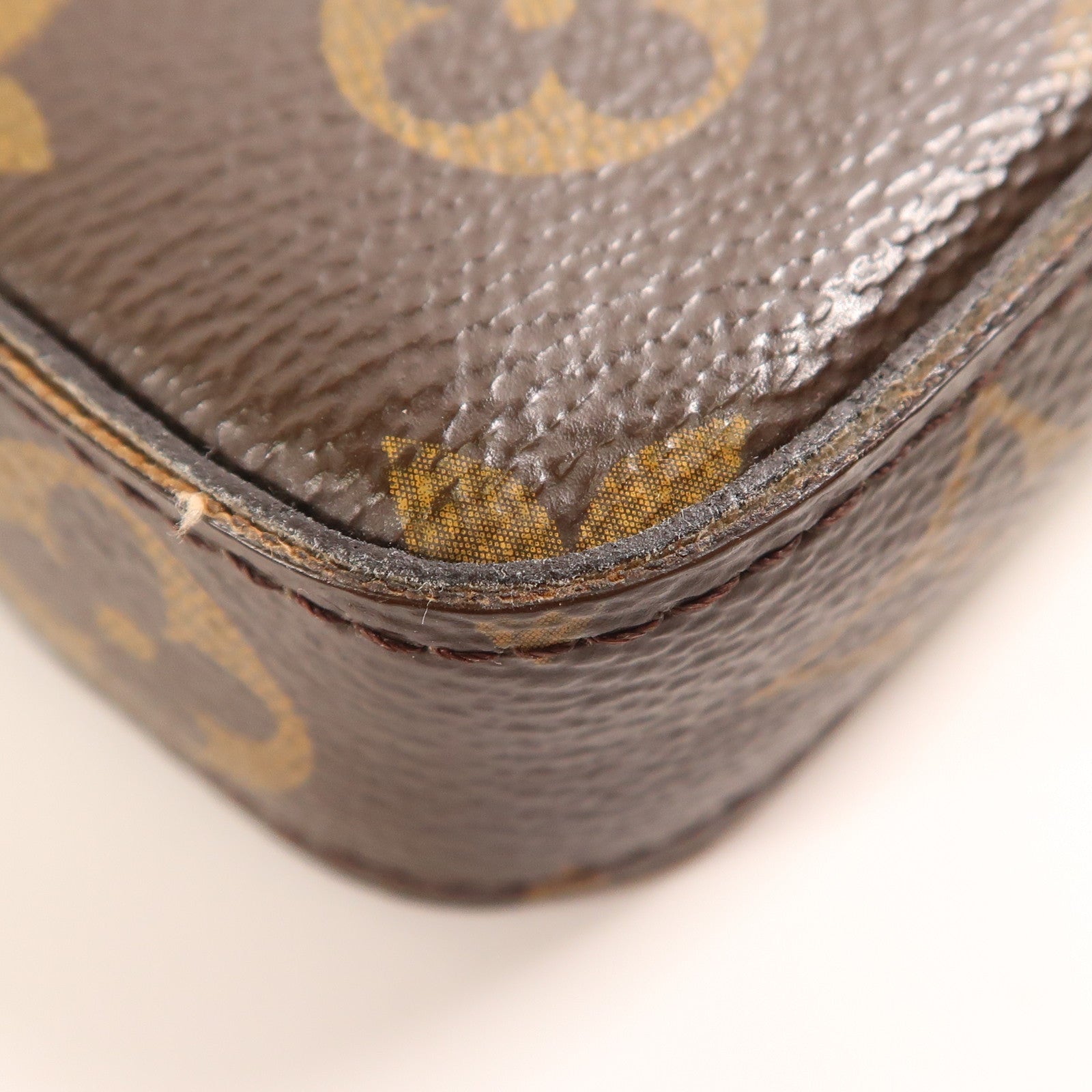 LOUIS VUITTON Monogram Pochette Felicie金扣鏈帶肩背袋棕色