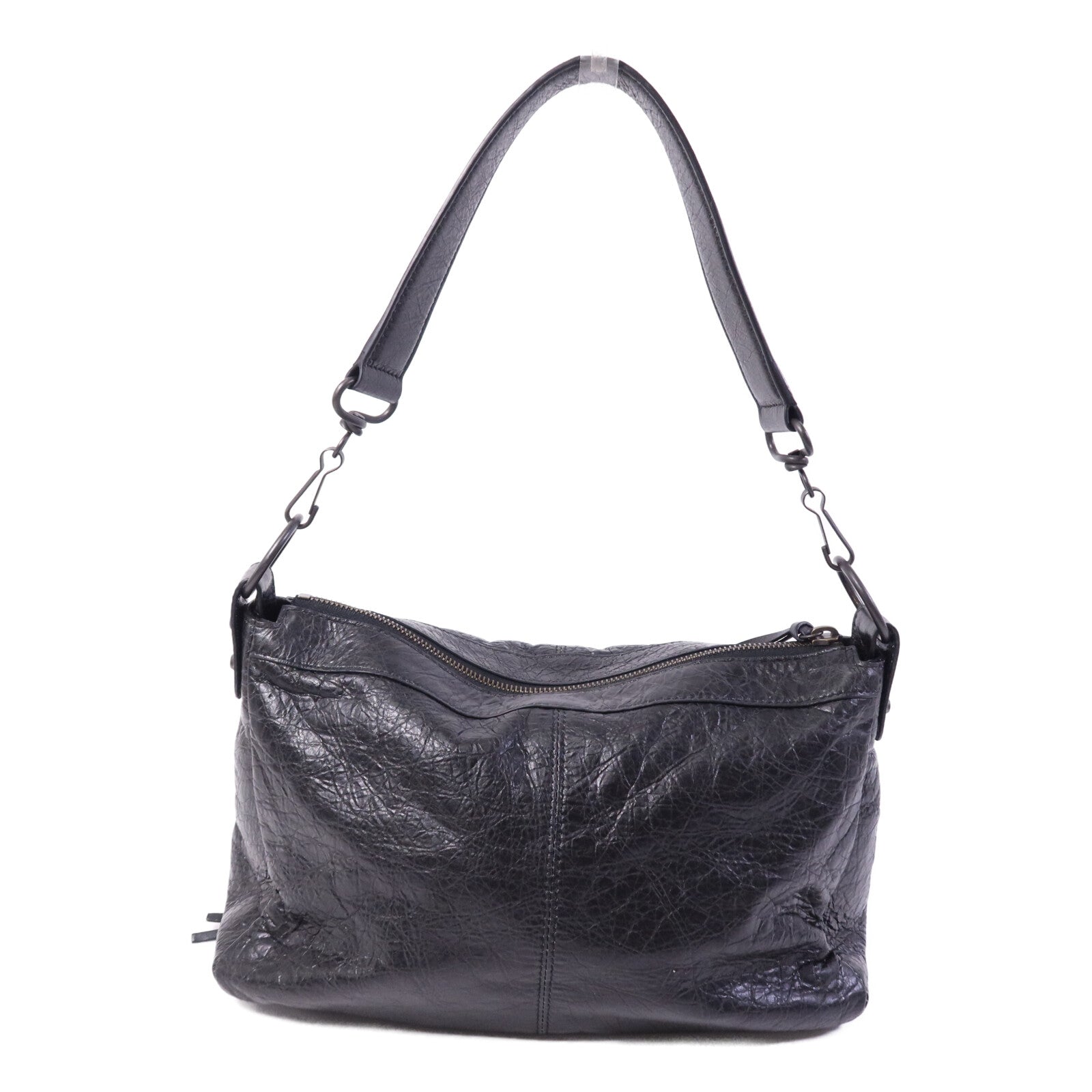 BALENCIAGA 羊皮皮革Le City Moto Small金扣肩背袋