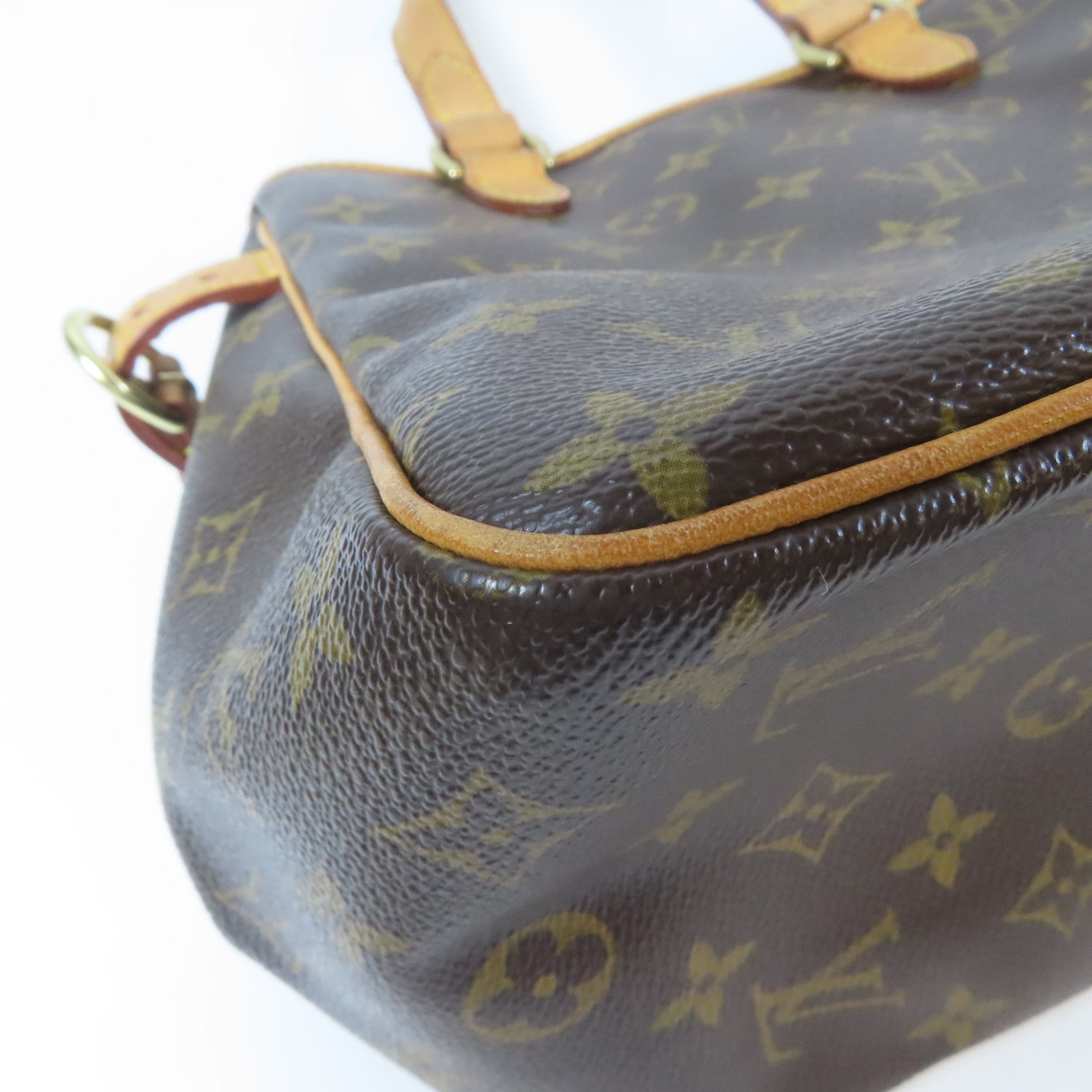 LOUIS VUITTON Monogram Batignolles金扣手挽袋啡色
