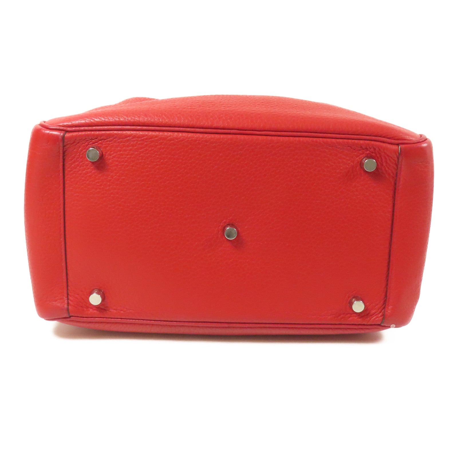 HERMES Clemence皮革Lindy 30銀扣手挽肩背兩用袋Rouge Casaque