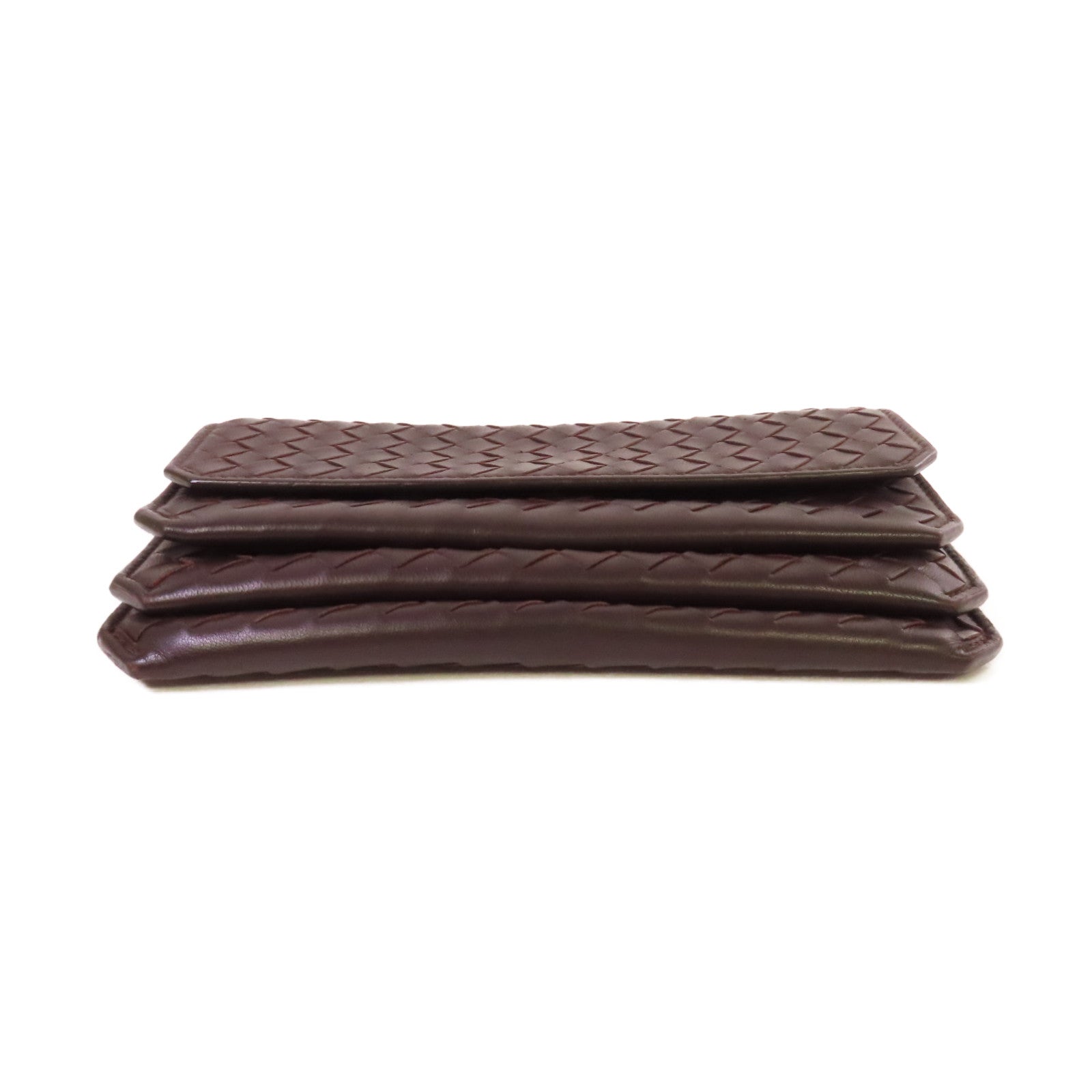 BOTTEGA VENETA 織紋皮革Long Wallet長錢包啡色