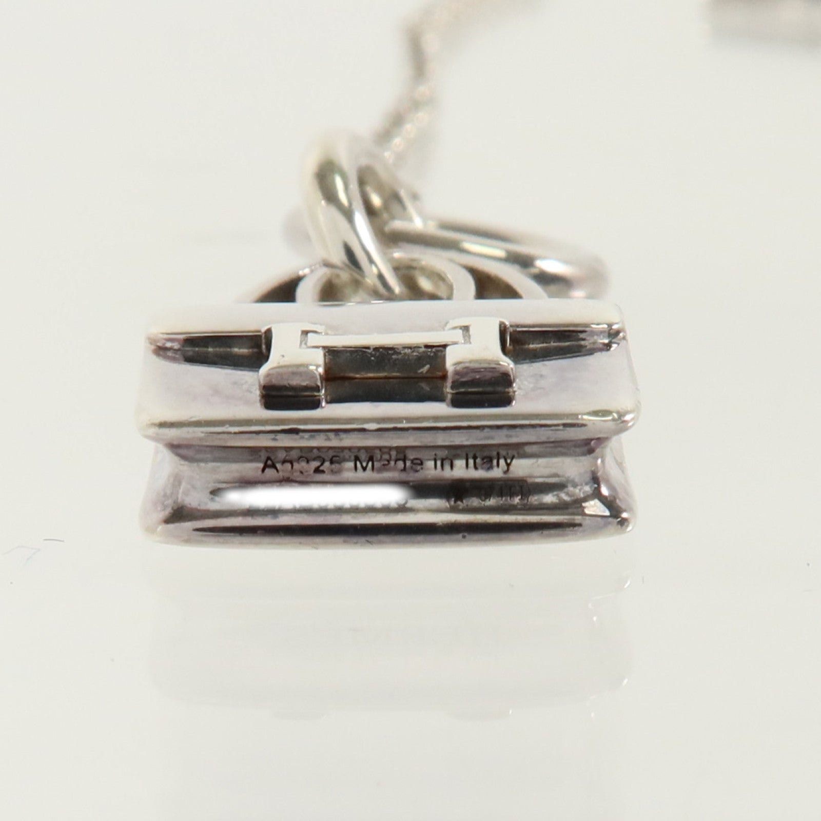 HERMES 925純銀Amulettes Constance銀扣項鏈