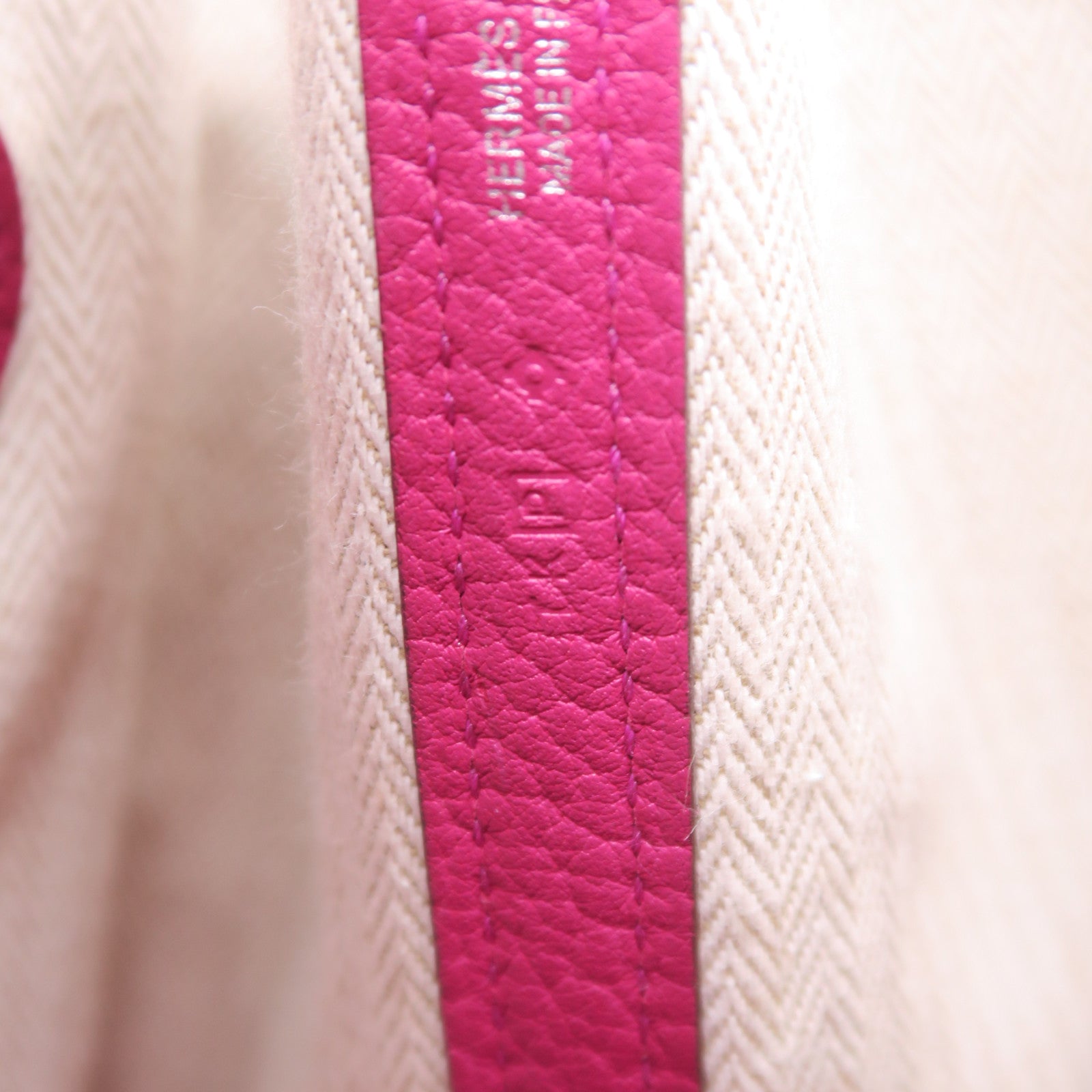HERMES **【激減優惠】Country皮革GardenParty PM銀扣手挽袋桃紫色