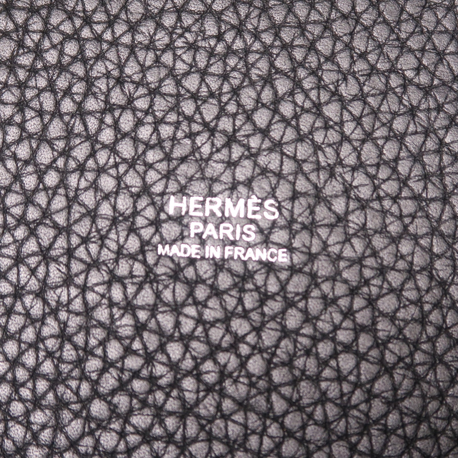 HERMES Clemence皮革Picotin MM銀扣手挽袋Noir