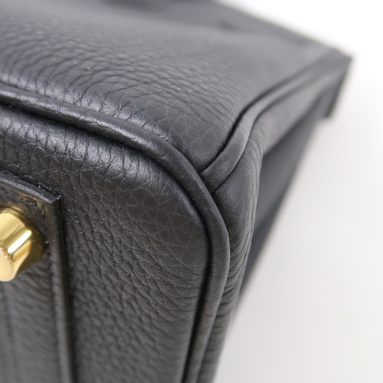HERMES Togo皮革Birkin 25金扣手挽袋Noir/黑色