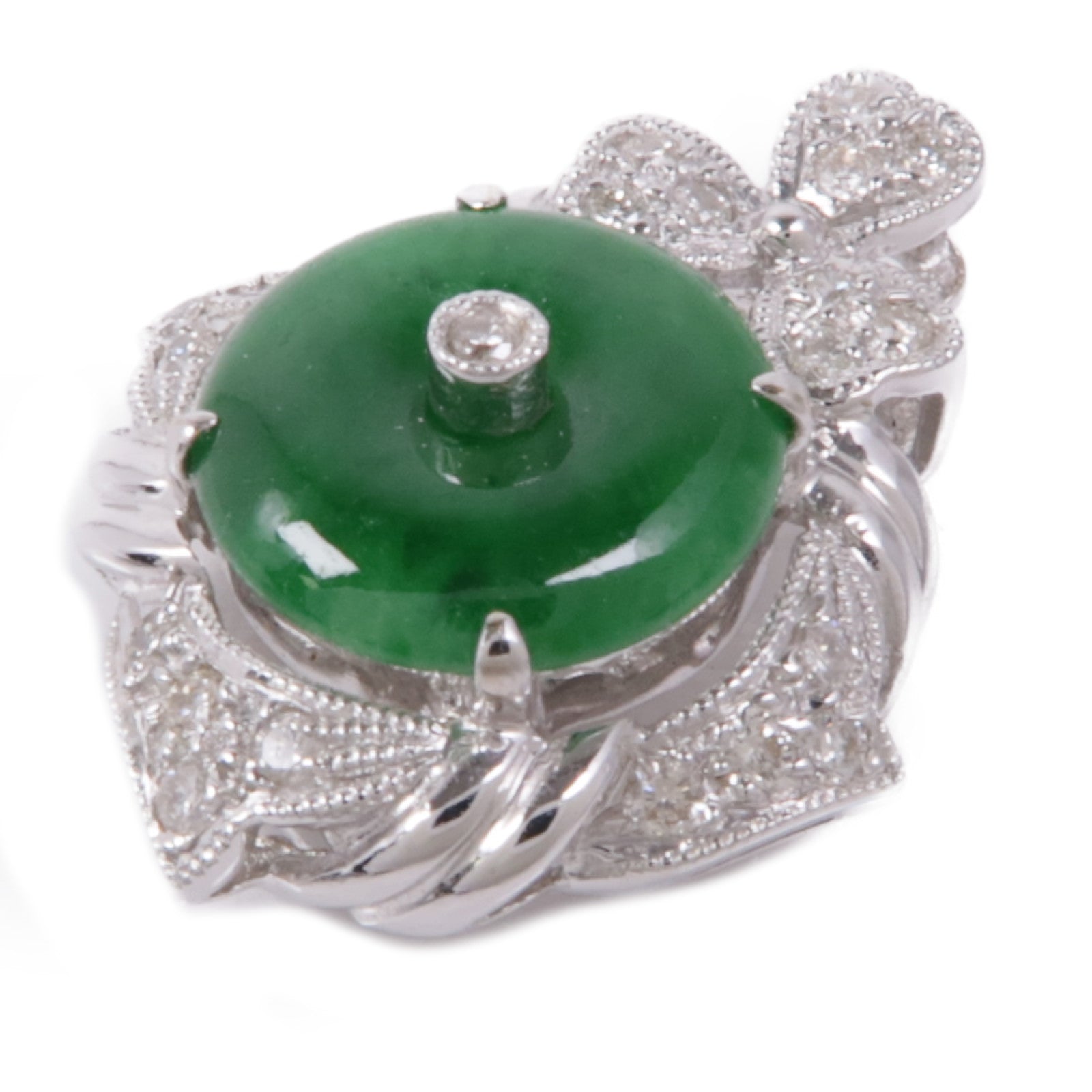 JEWELRY 18K白金Jade/Diamond Pendant Top翡翠/吊墜